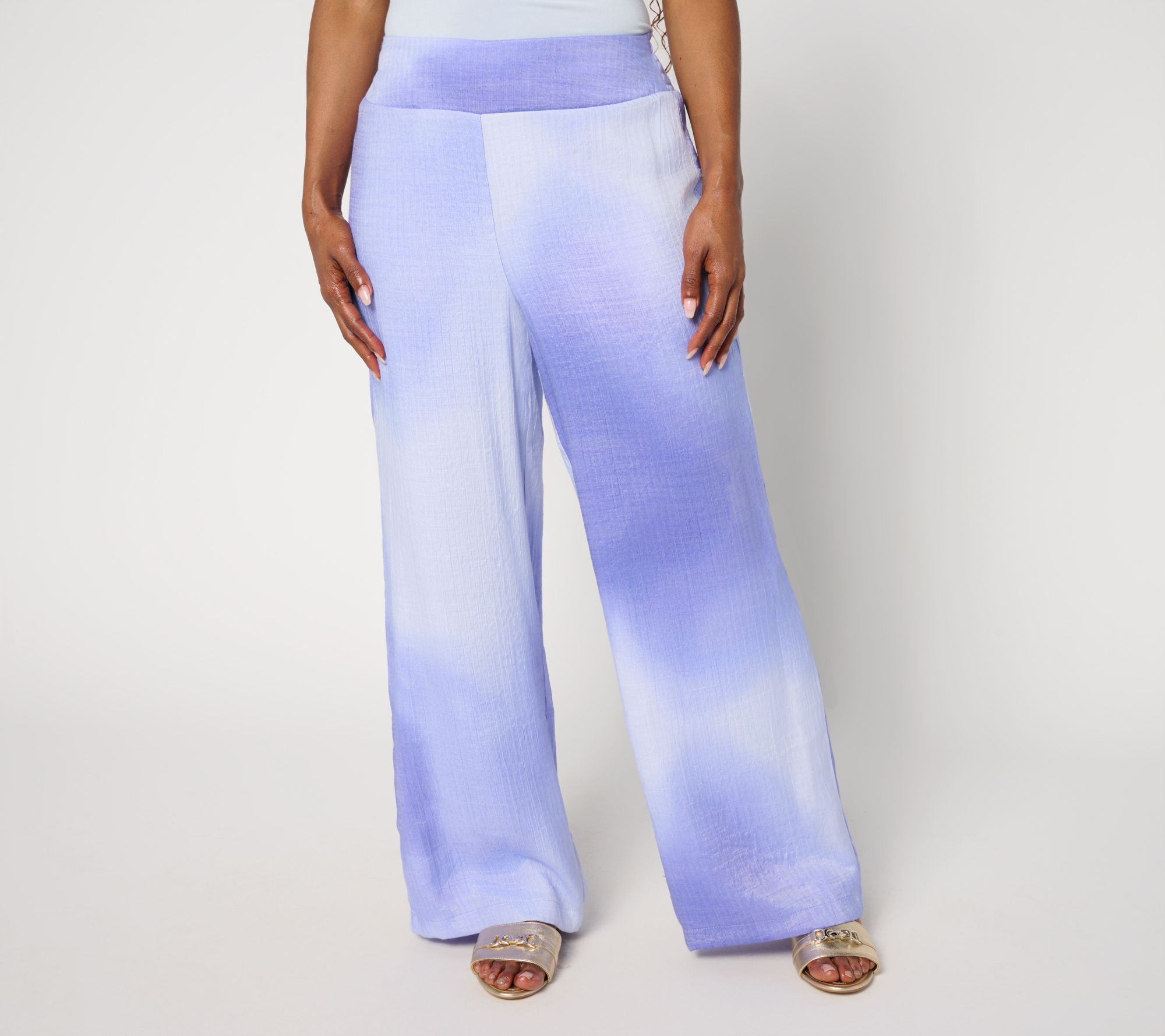 nicole by Nicole Miller Regular Pull-On Sally Pucker Wide Leg Pant