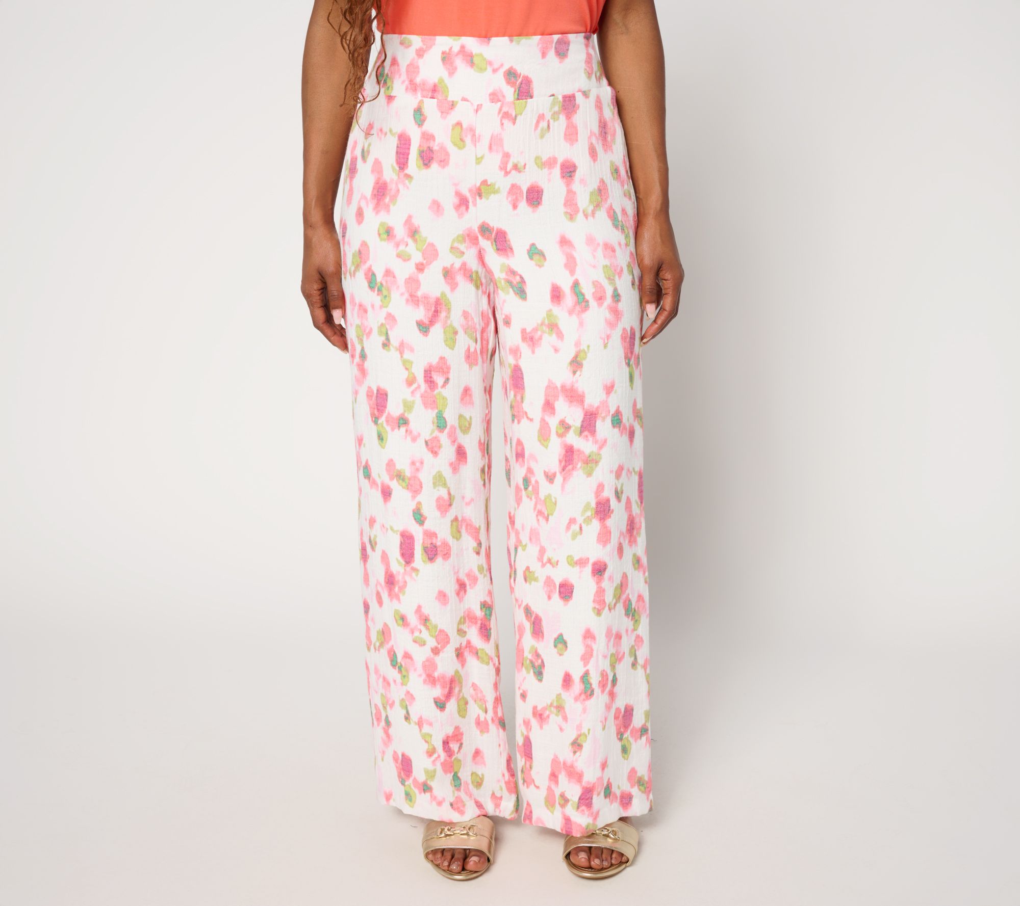 nicole by Nicole Miller Regular Pull-On Sally Pucker Wide Leg Pant
