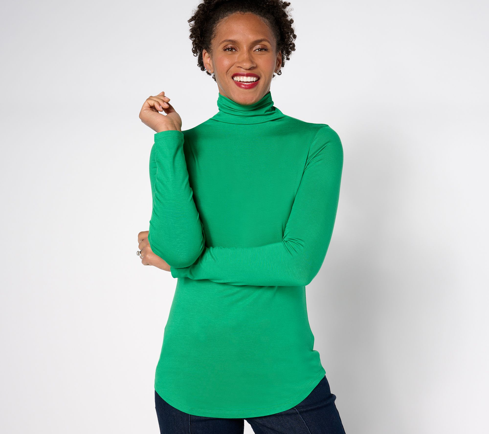 "As Is" by Stacy London Long Sleeve Jersey Turtleneck