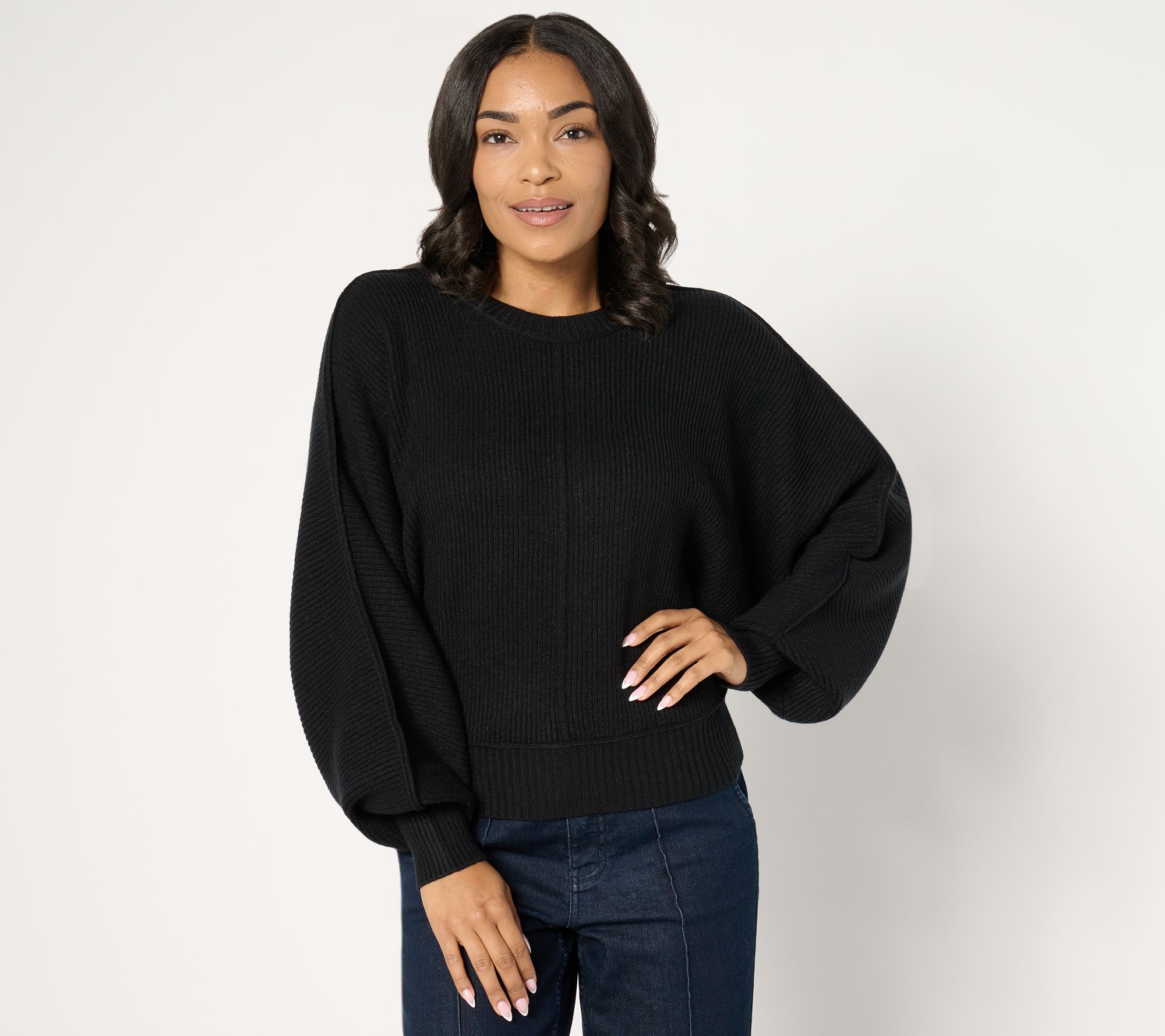 "As Is" Carla Rockmore Collection Crewneck Dolman Sleeve Sweater