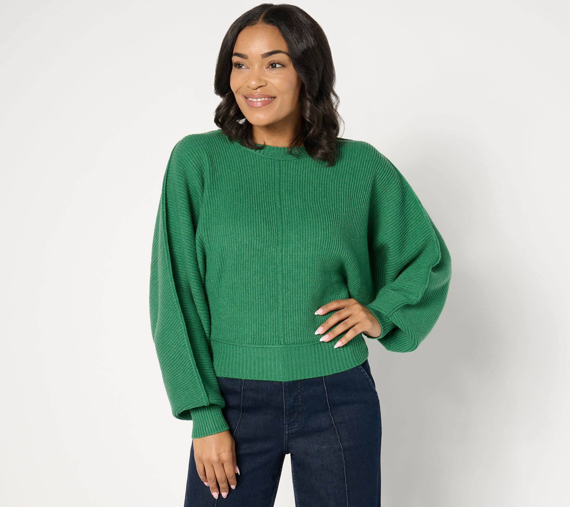 "As Is" Carla Rockmore Collection Crewneck Dolman Sleeve Sweater