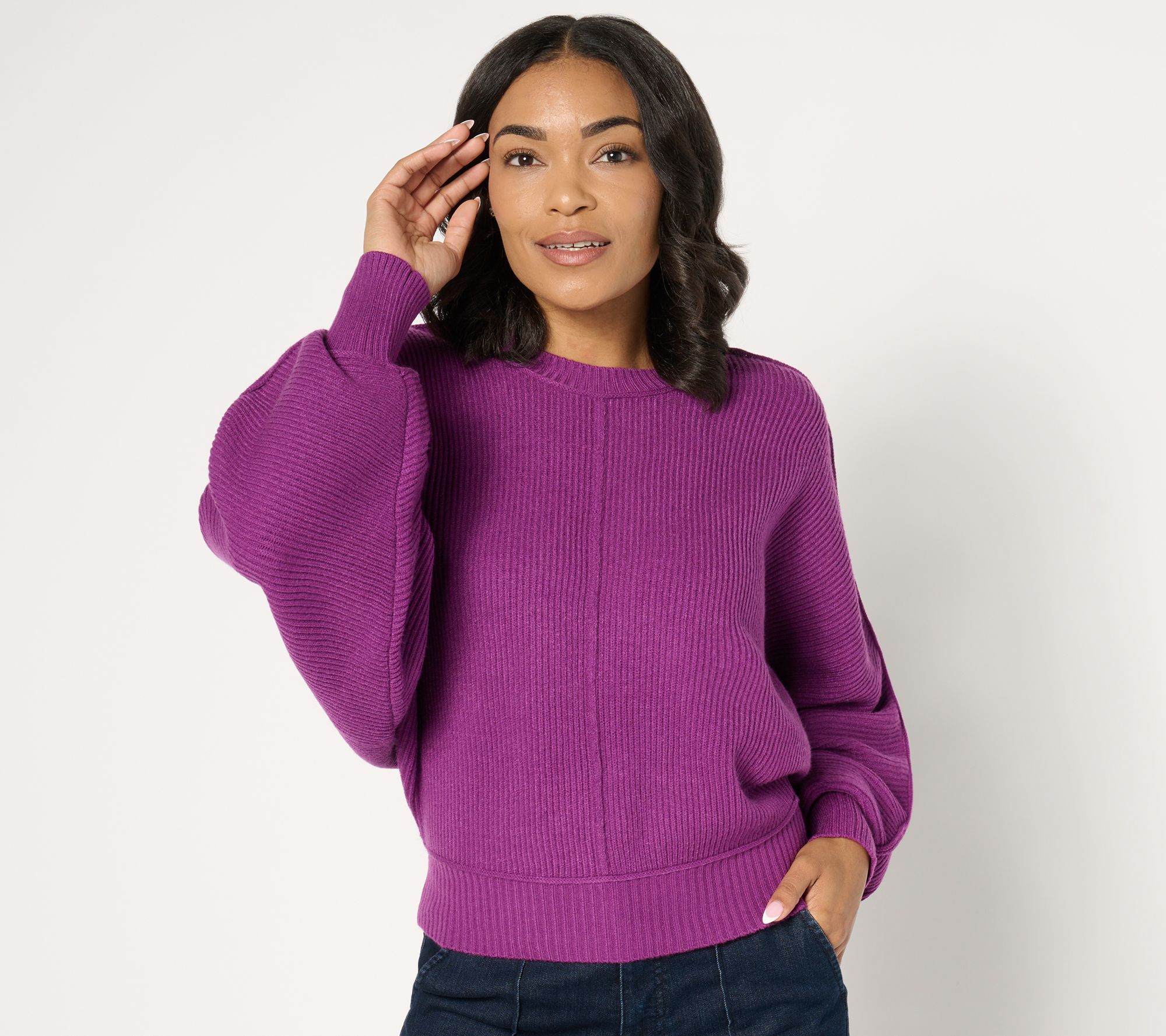 "As Is" Carla Rockmore Collection Crewneck Dolman Sleeve Sweater