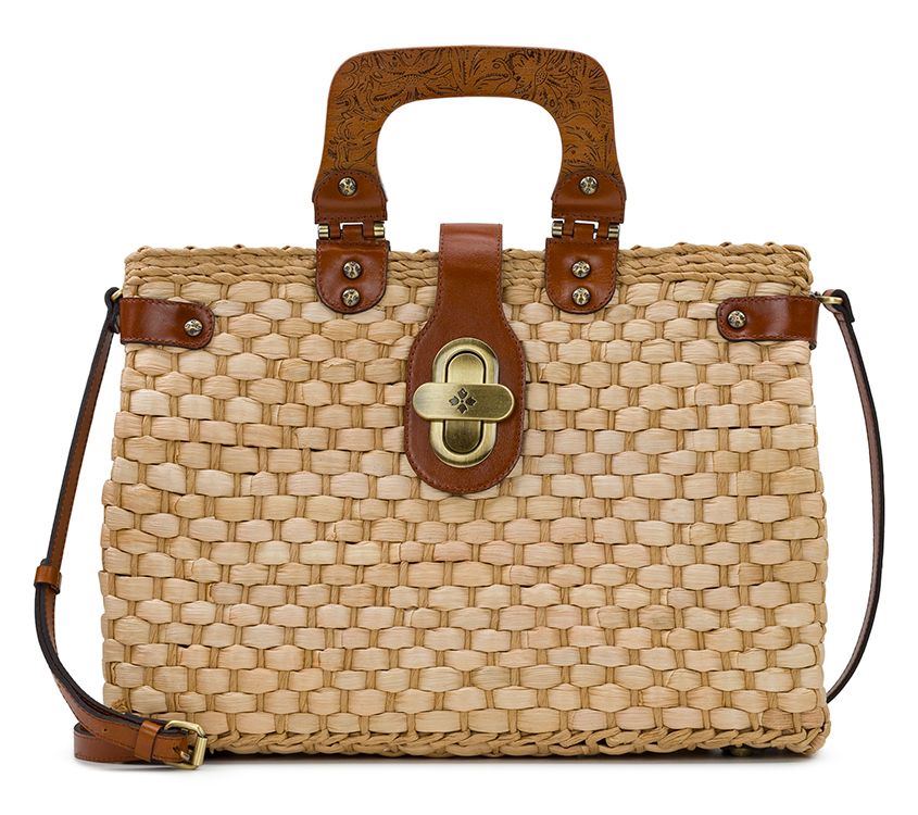 Patricia Nash Valpiana Woven Satchel with Leather Trim