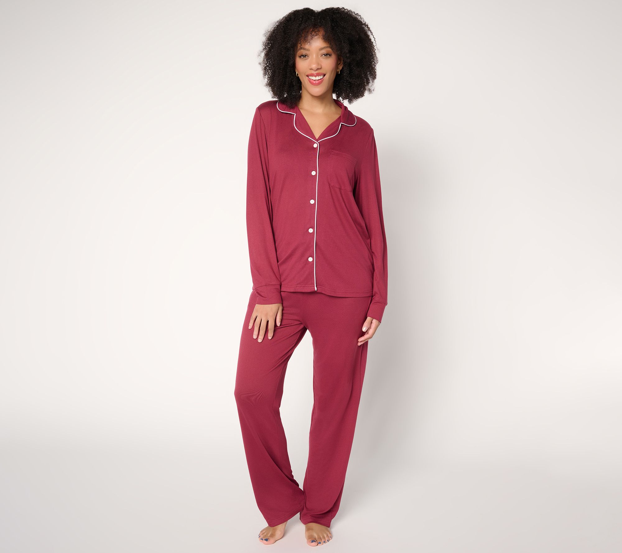 By Jill Martin Long Sleeve Notch Collar Pajama