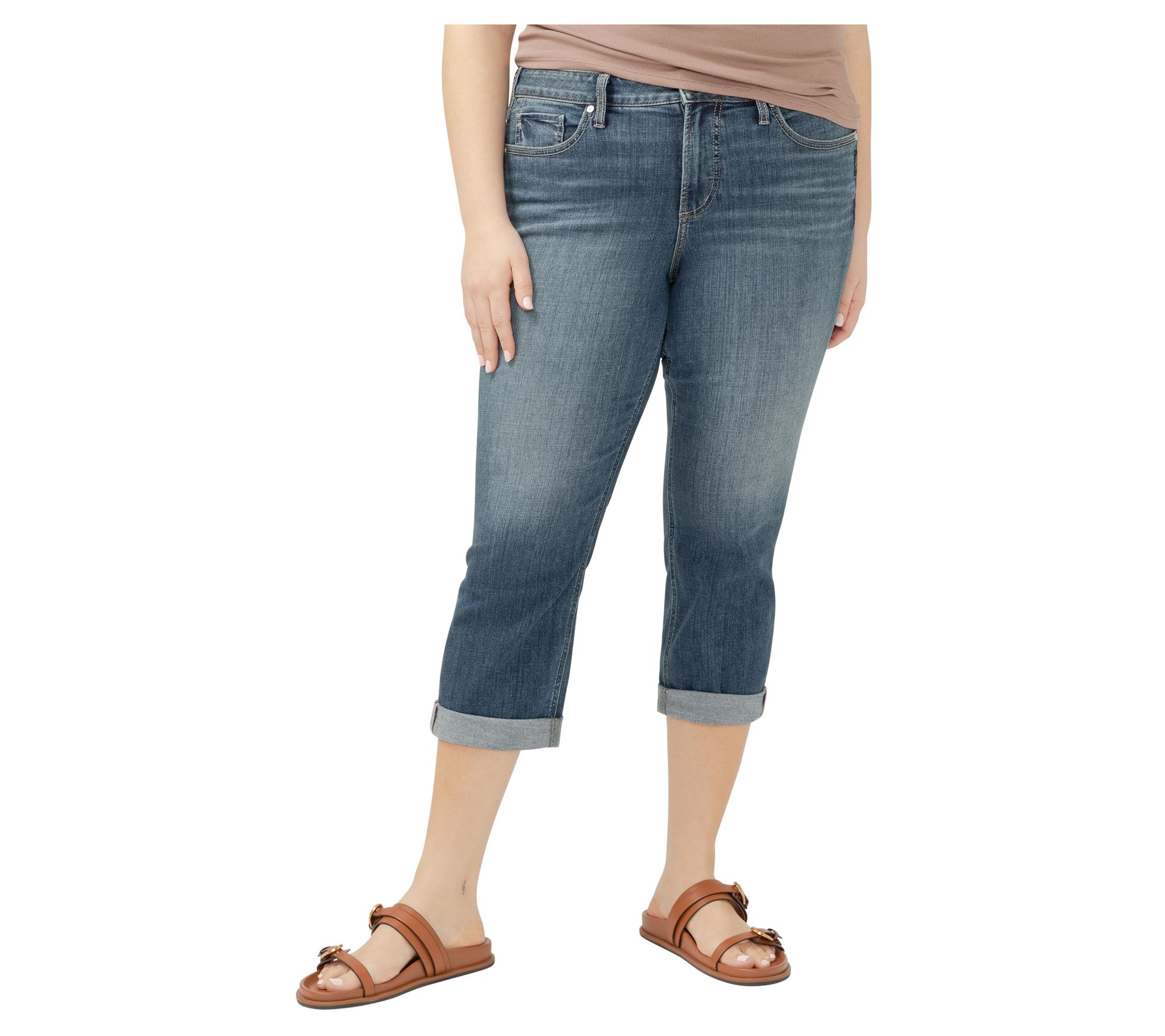 Silver Jeans Co. Plus Suki Mid Rise Capri _CVS385