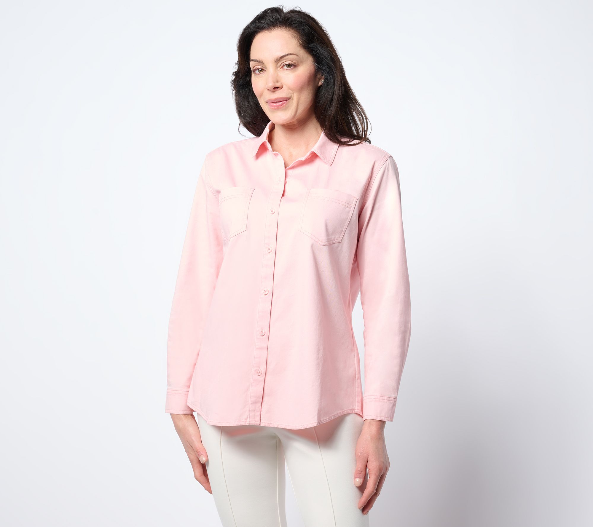 "As Is" Martha Stewart Signature Button Colored Denim Shirt