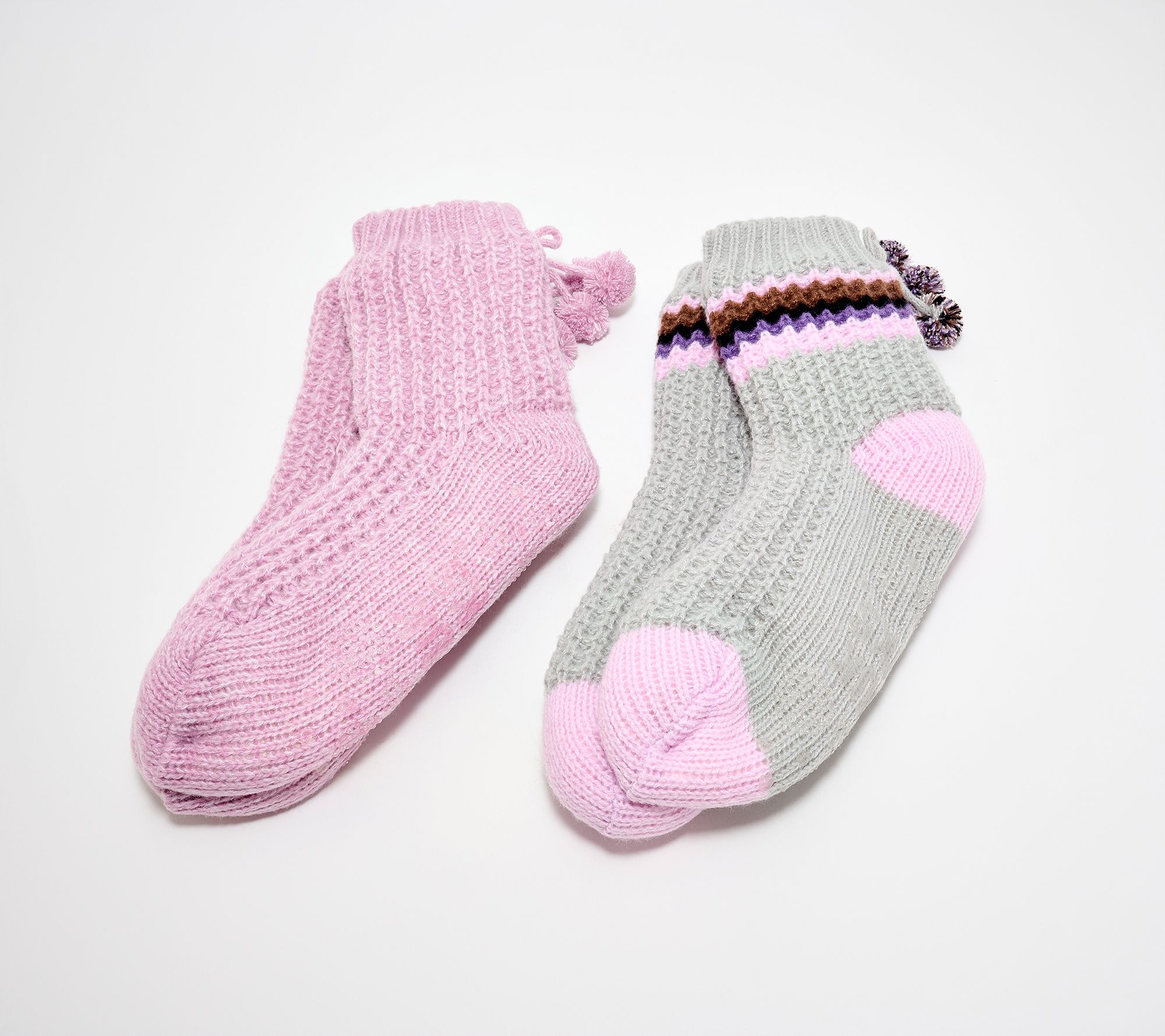 MUK LUKS Set of 2 Aloe Infused Waffle Knit Cabin Socks