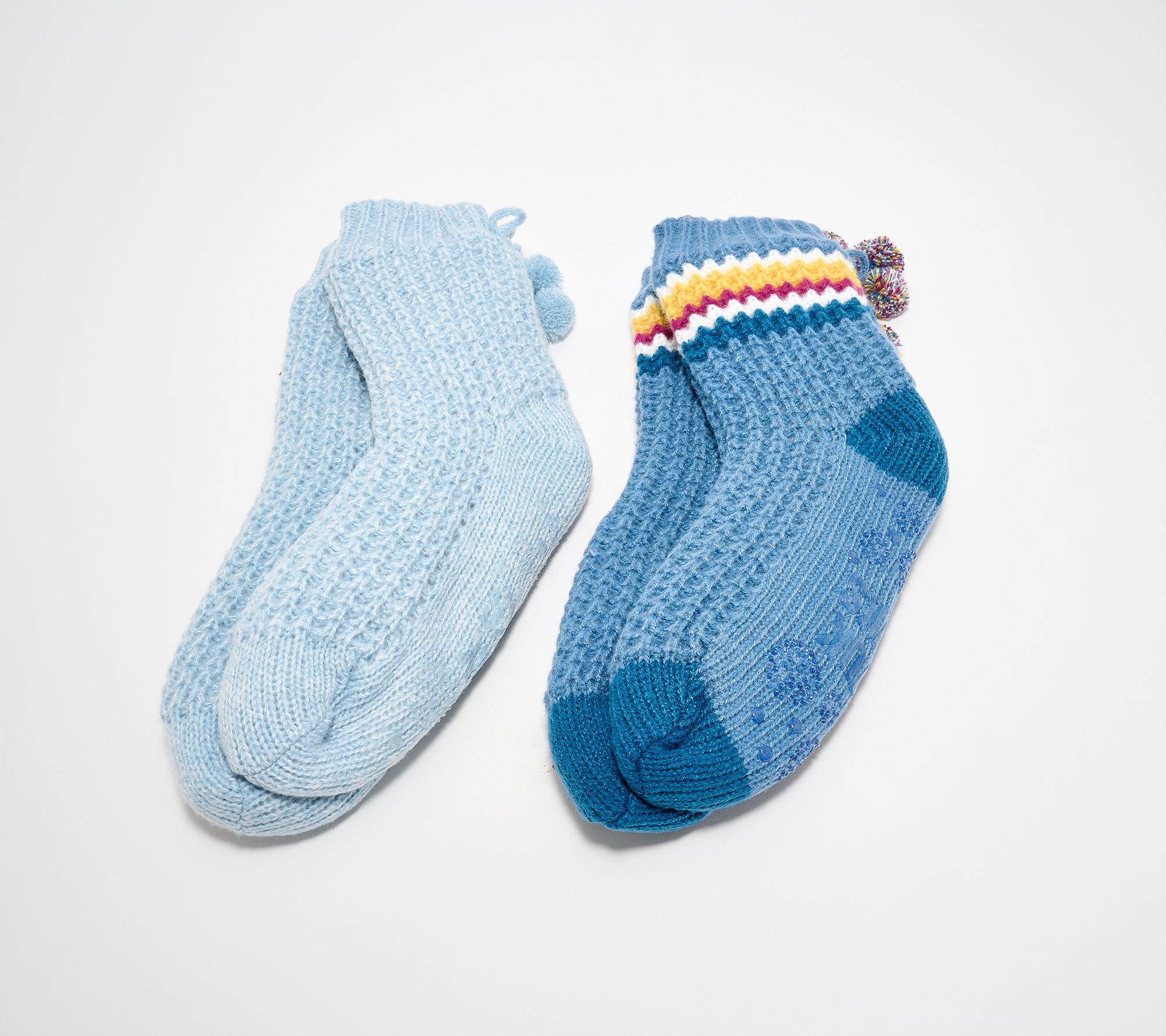 MUK LUKS Set of 2 Aloe Infused Waffle Knit Cabin Socks
