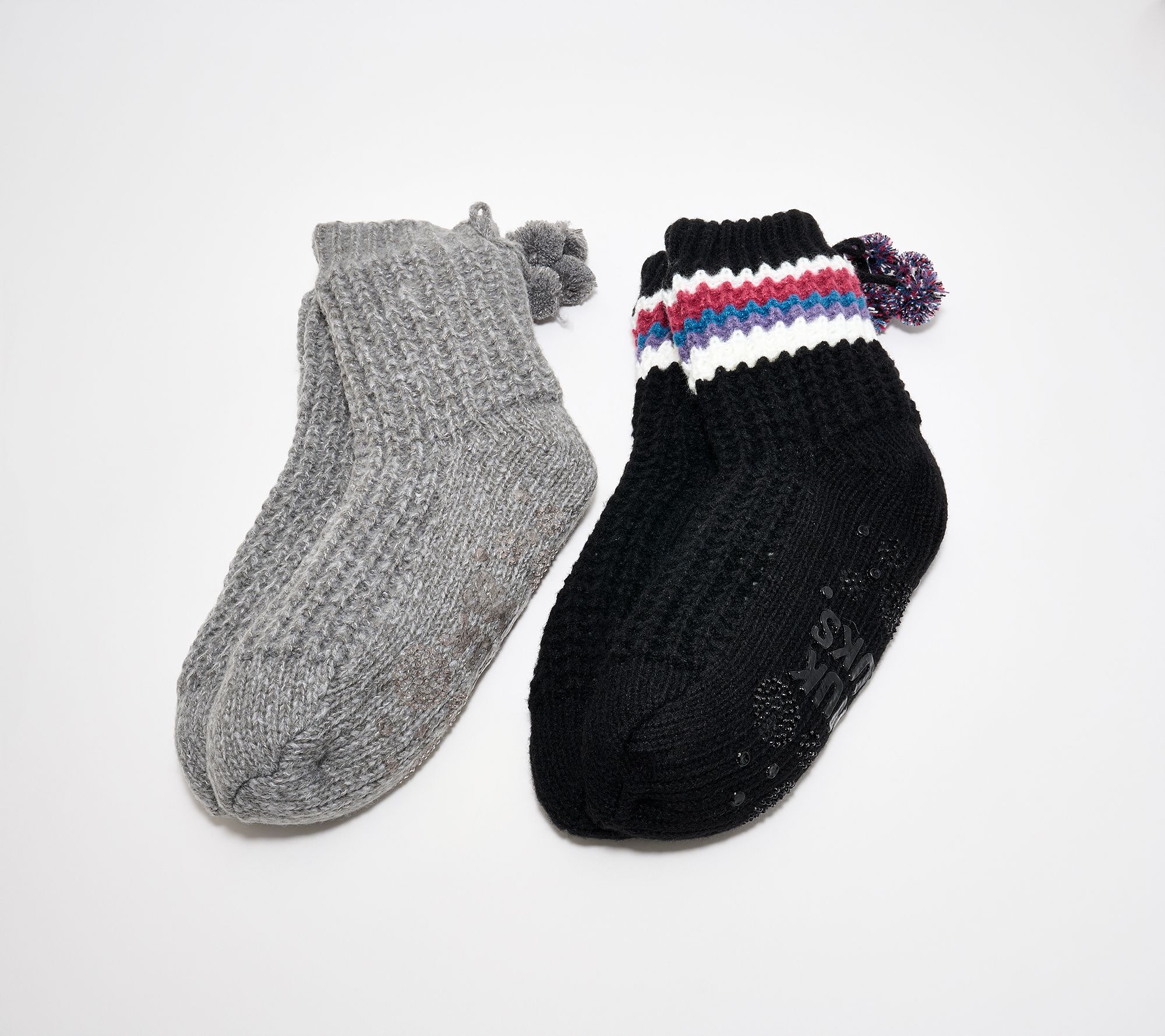 MUK LUKS Set of 2 Aloe Infused Waffle Knit Cabin Socks