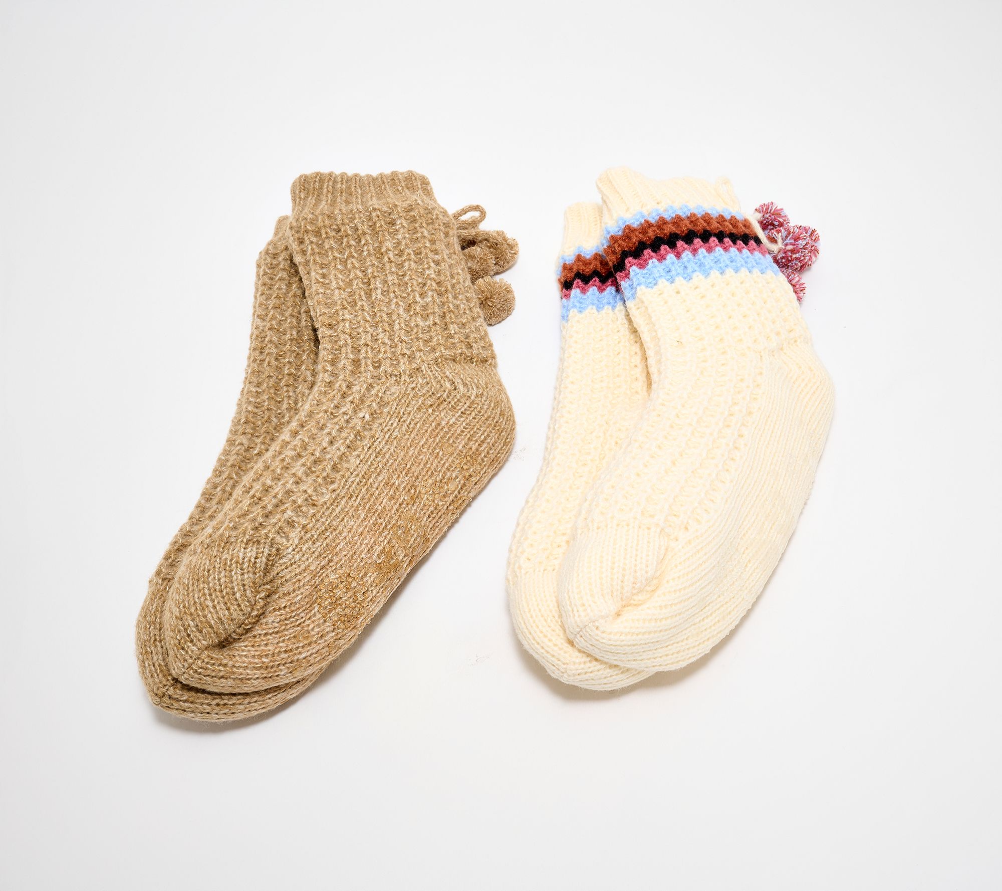 MUK LUKS Set of 2 Aloe Infused Waffle Knit Cabin Socks