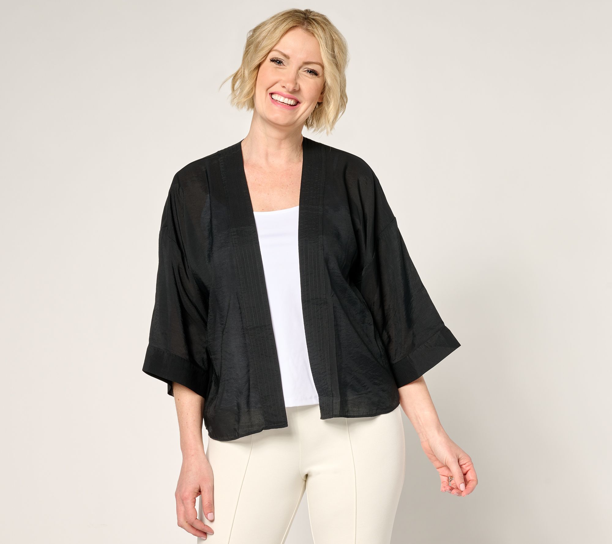 "As Is" Attitudes by Renee Woven Open Front Topper