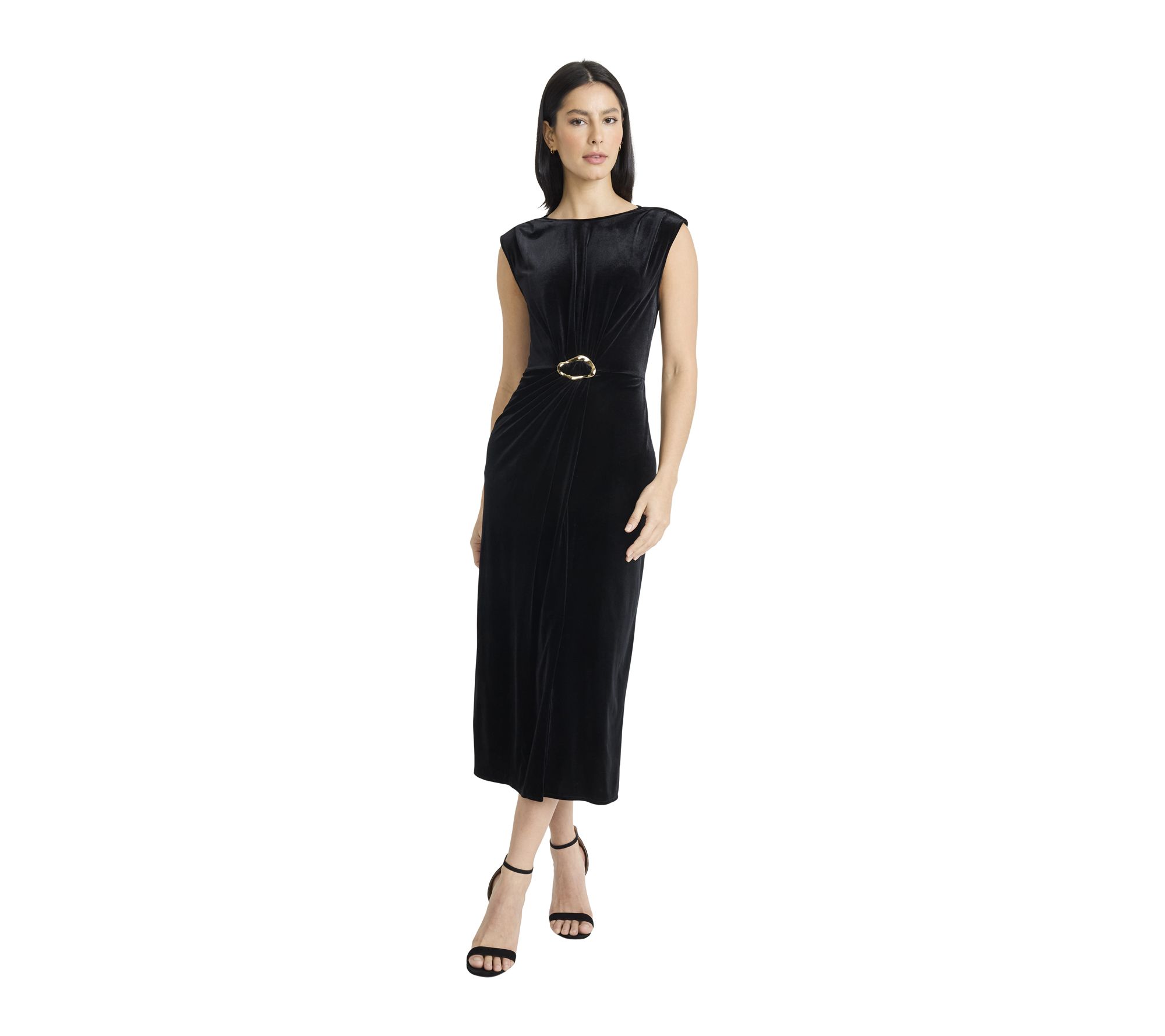 Maggy London Classic Belted Midi Dress