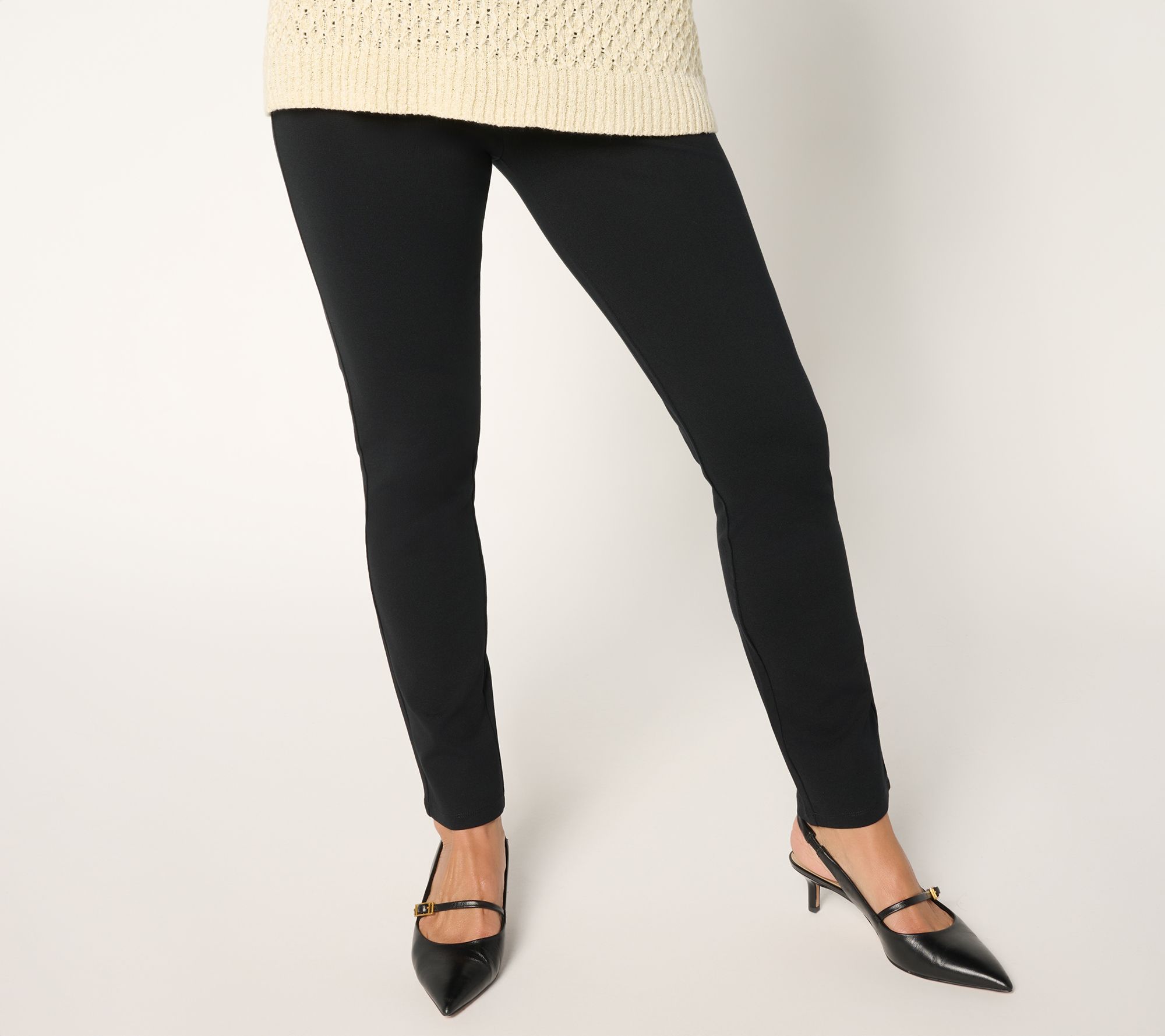 "As Is" Women with Control Regular Luxe Ponte Slim Leg Ankle Pants