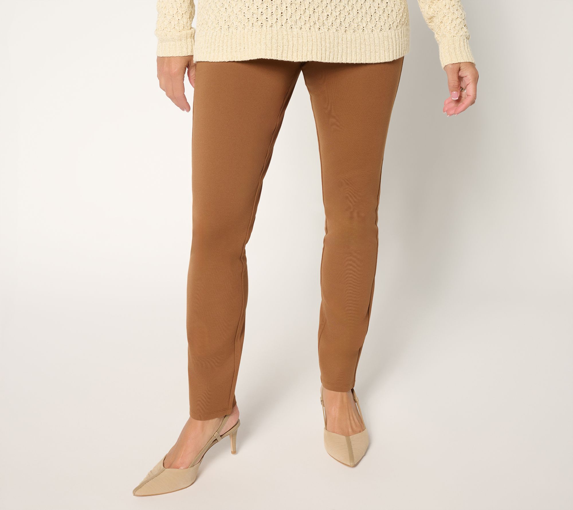 "As Is" Women with Control Regular Luxe Ponte Slim Leg Ankle Pants