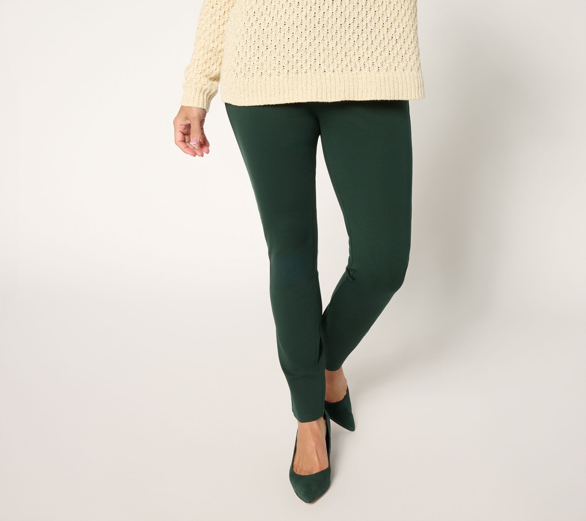 "As Is" Women with Control Regular Luxe Ponte Slim Leg Ankle Pants