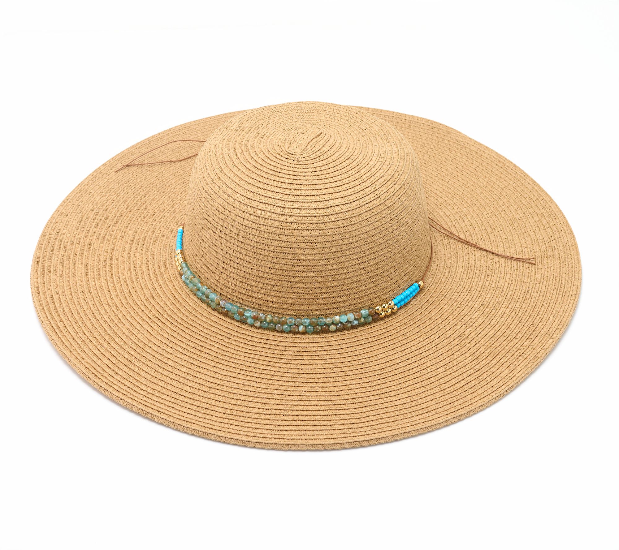 Wide Brim Straw Cowboy Hat with Gem Band for Women WQWOVRVO Cowboy Hat,Cowgirl Hat,Western Cowboy Hats for  main image 2