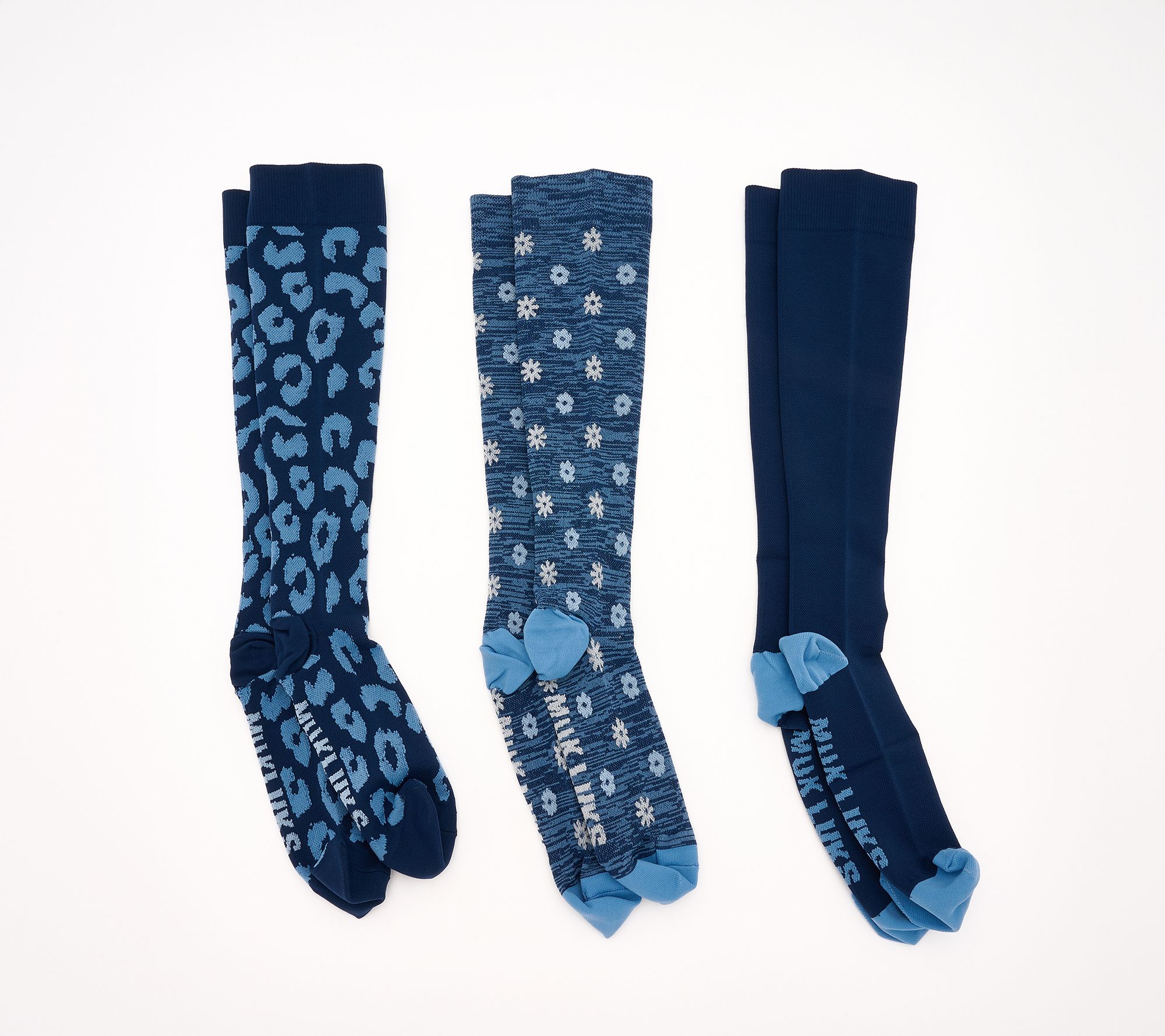 "As Is" MUK LUKS Set of 3 Knee High Nylon Compression Socks