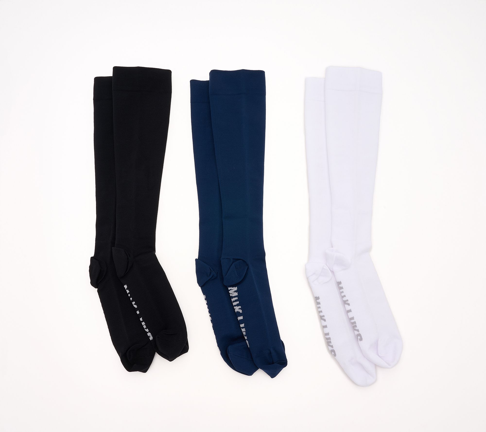 "As Is" MUK LUKS Set of 3 Knee High Nylon Compression Socks