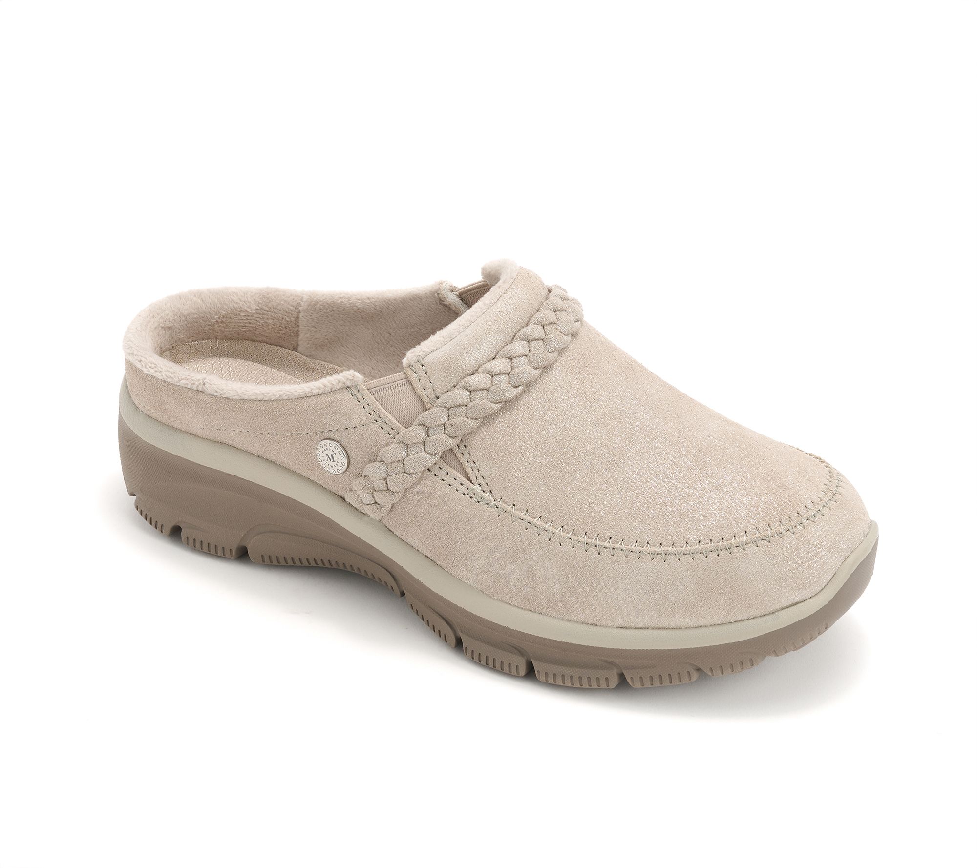 "As Is" Martha Stewart x Skechers Easy Going Shimmer Braided Clogs