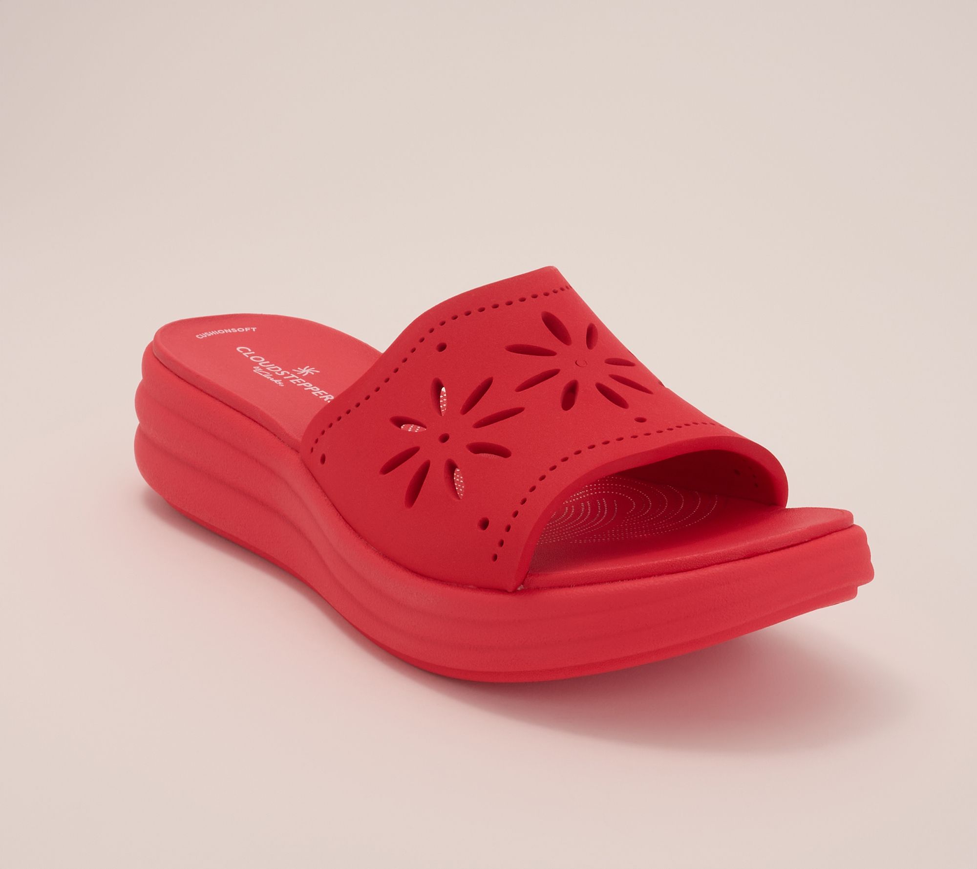  Clarks Cloudsteppers Perforated Slide Sandals - Drift Flora