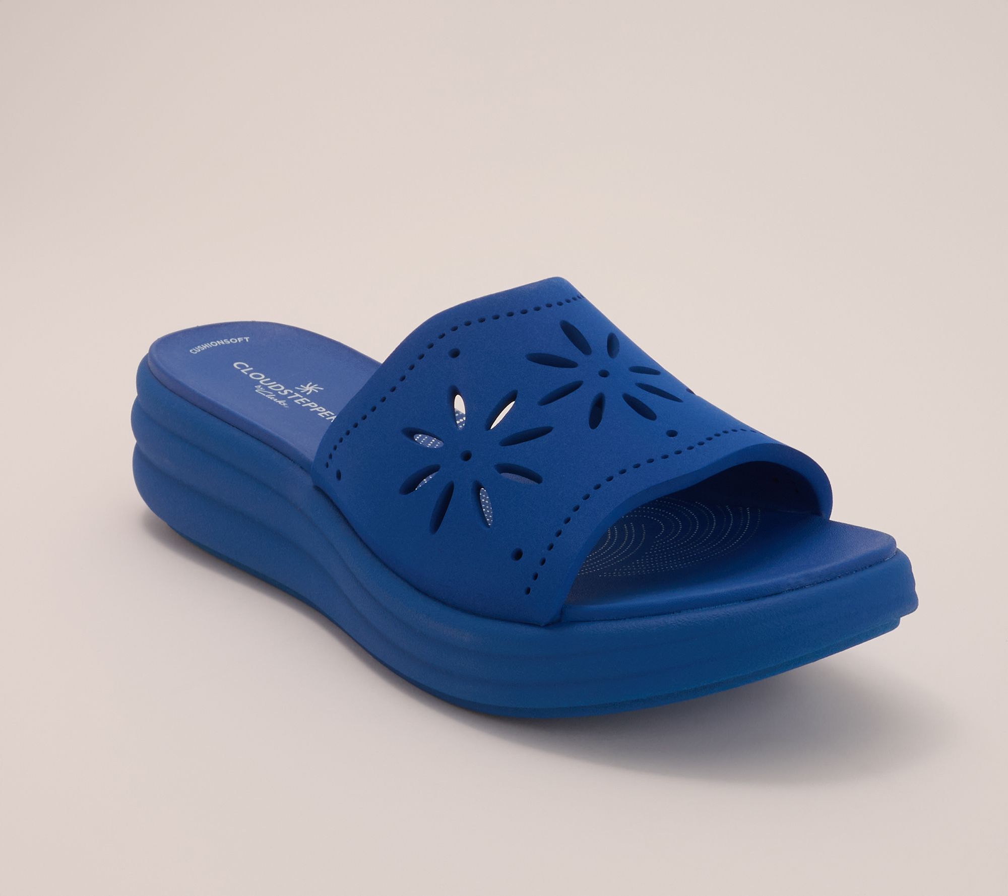 Clarks Cloudsteppers Perforated Slide Sandals - Drift Flora