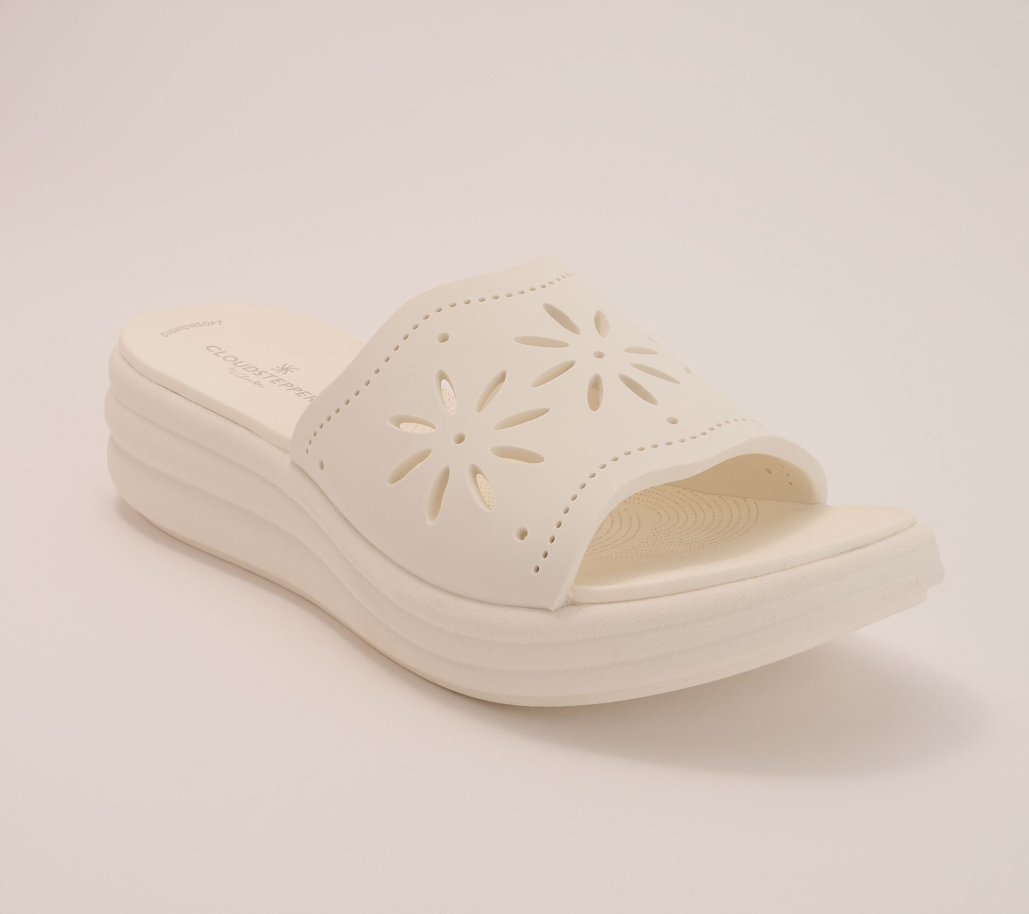 Clarks Cloudsteppers Perforated Slide Sandals - Drift Flora