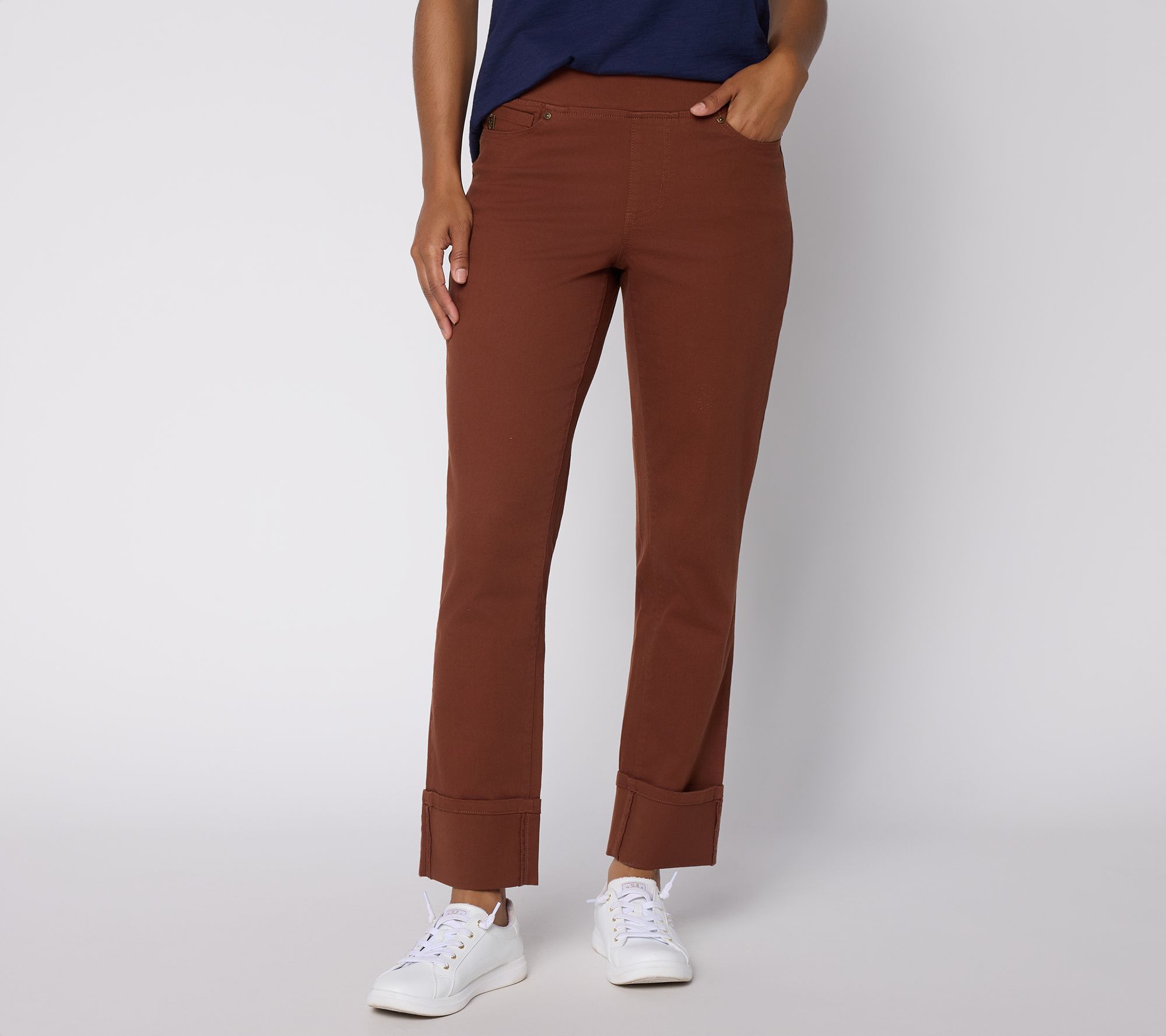 Belle by Kim Gravel Regular TripleLuxe Twill Wide Cuff Jeans