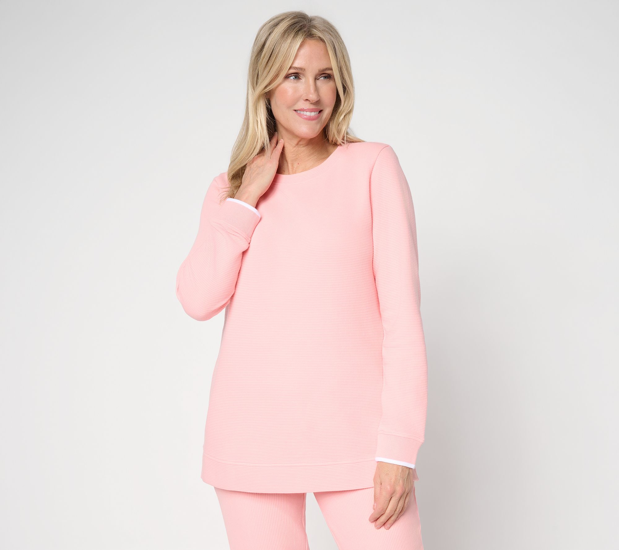 "As Is" Denim & Co. Active Ottoman Round Neck Top