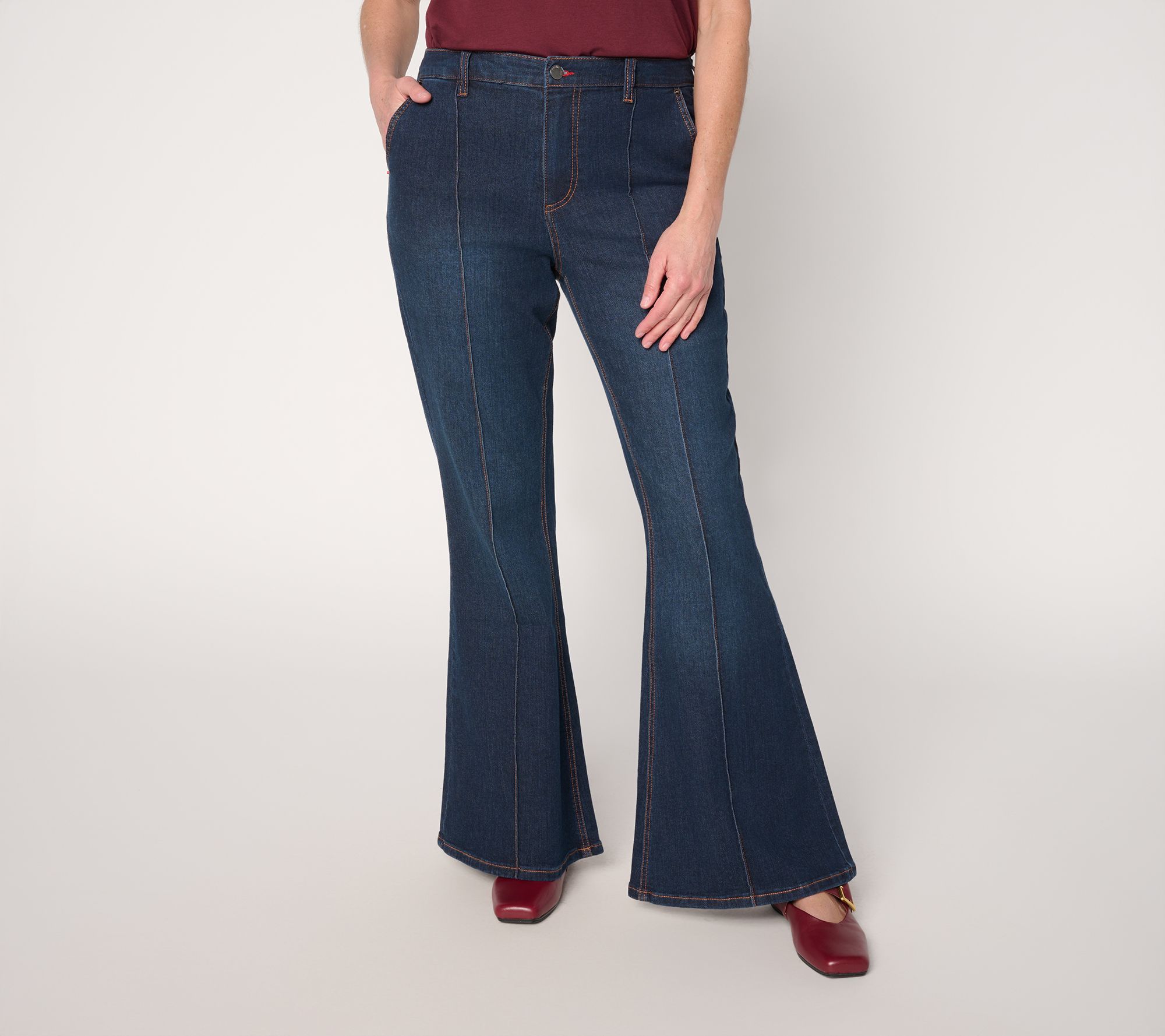 "As Is" Peace Love World Pet Full Length Flare Leg Denim