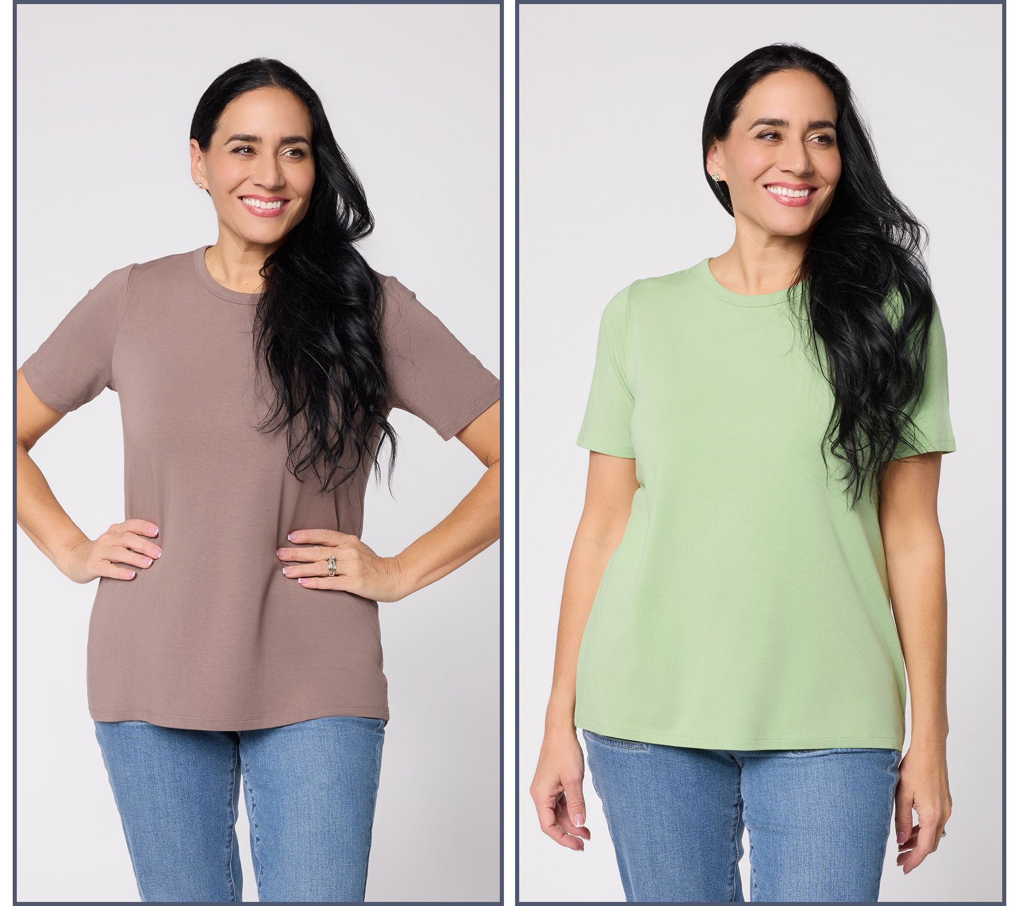 "As Is" AnyBody Cozy Knit Jersey Pack of 2 Tees