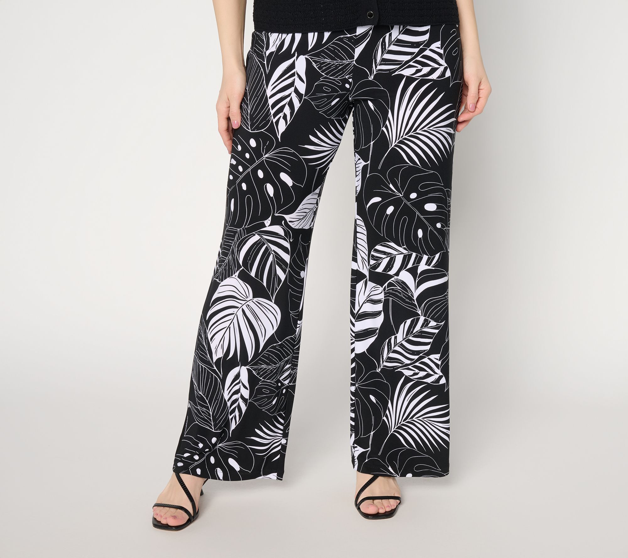 "As Is" Dennis Basso Petite Printed Pull-On Italia Knit Pants