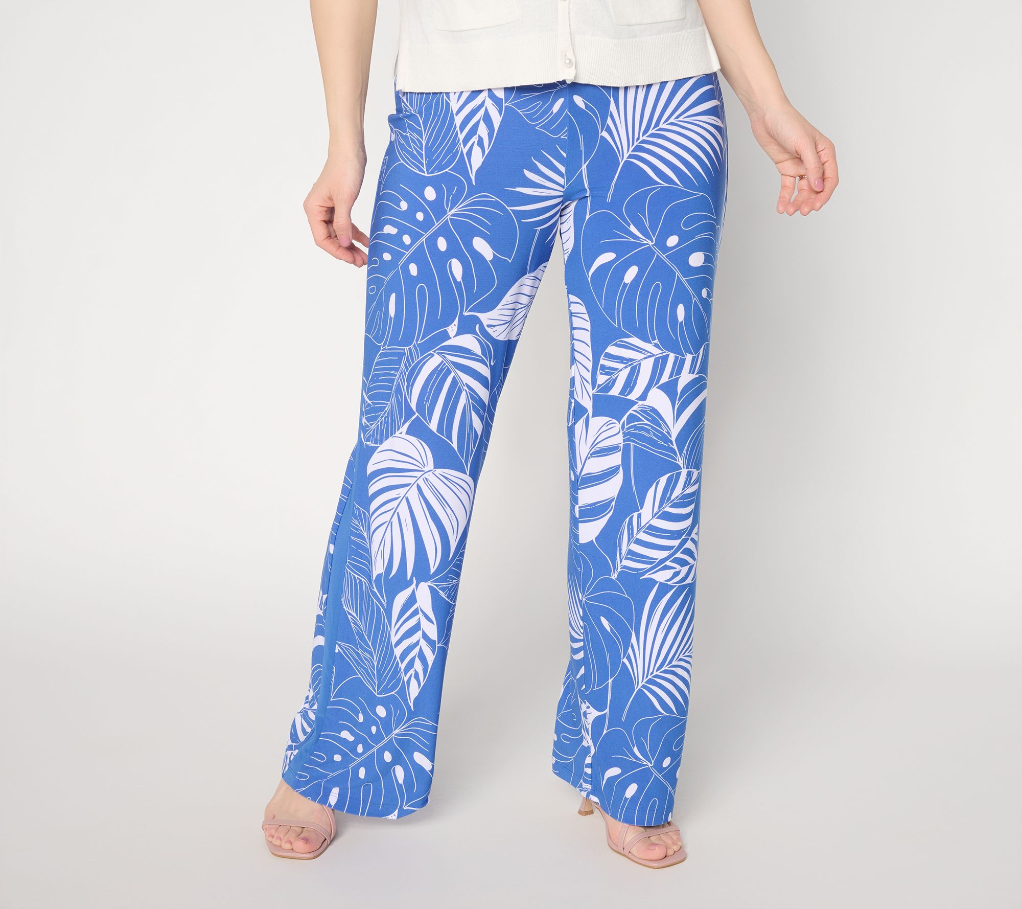 "As Is" Dennis Basso Petite Printed Pull-On Italia Knit Pants