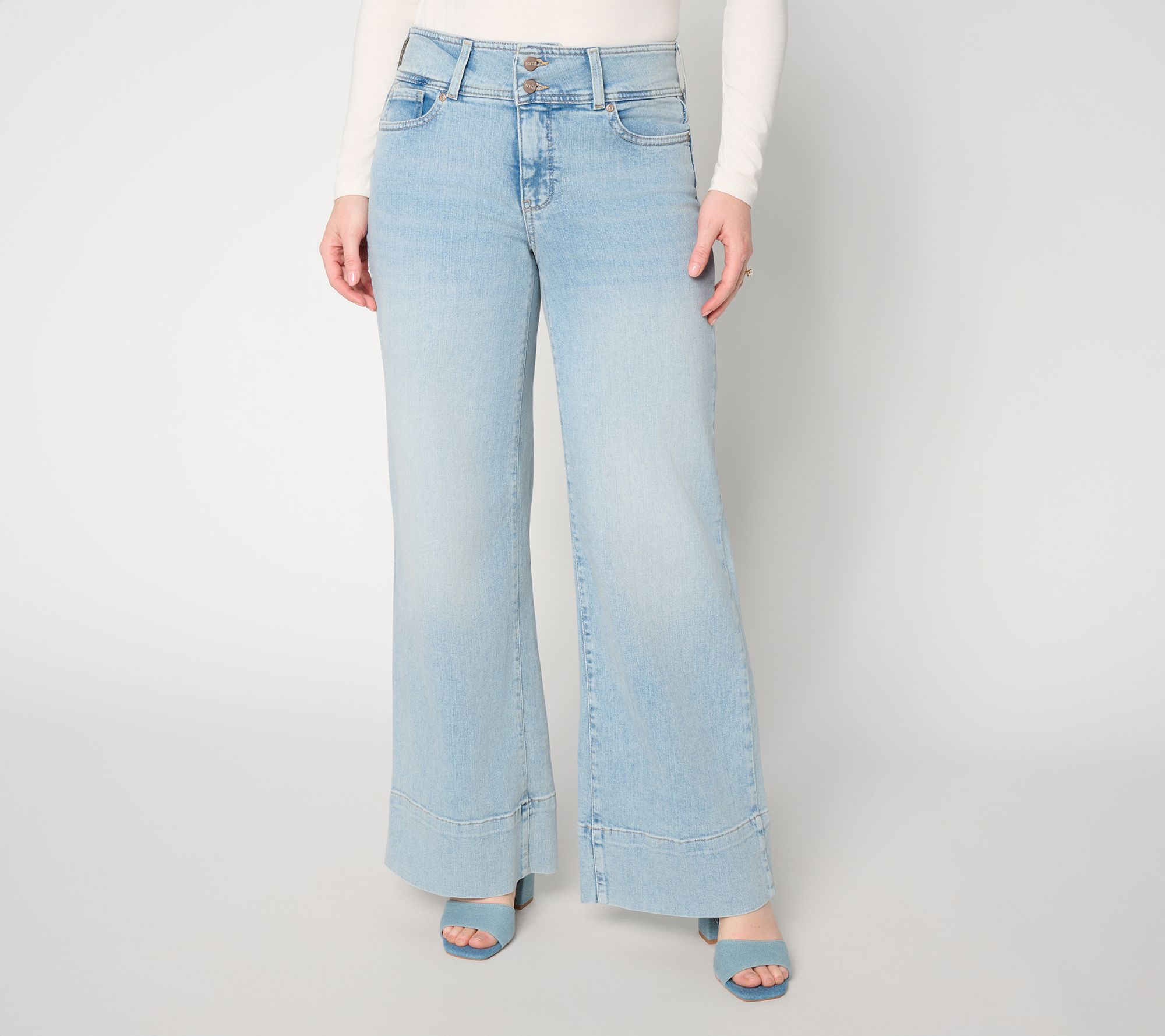 "As Is" NYDJ Teresa Regular Wide Leg with Wide Waistband & Hem