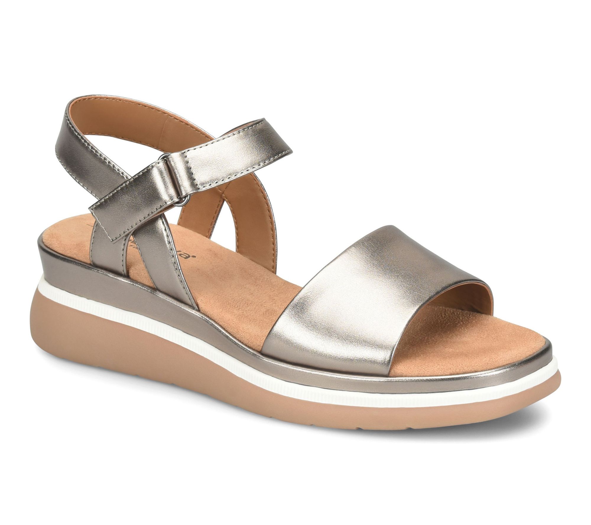 Comfortiva Leather Sporty Slingback Sandal - Ash