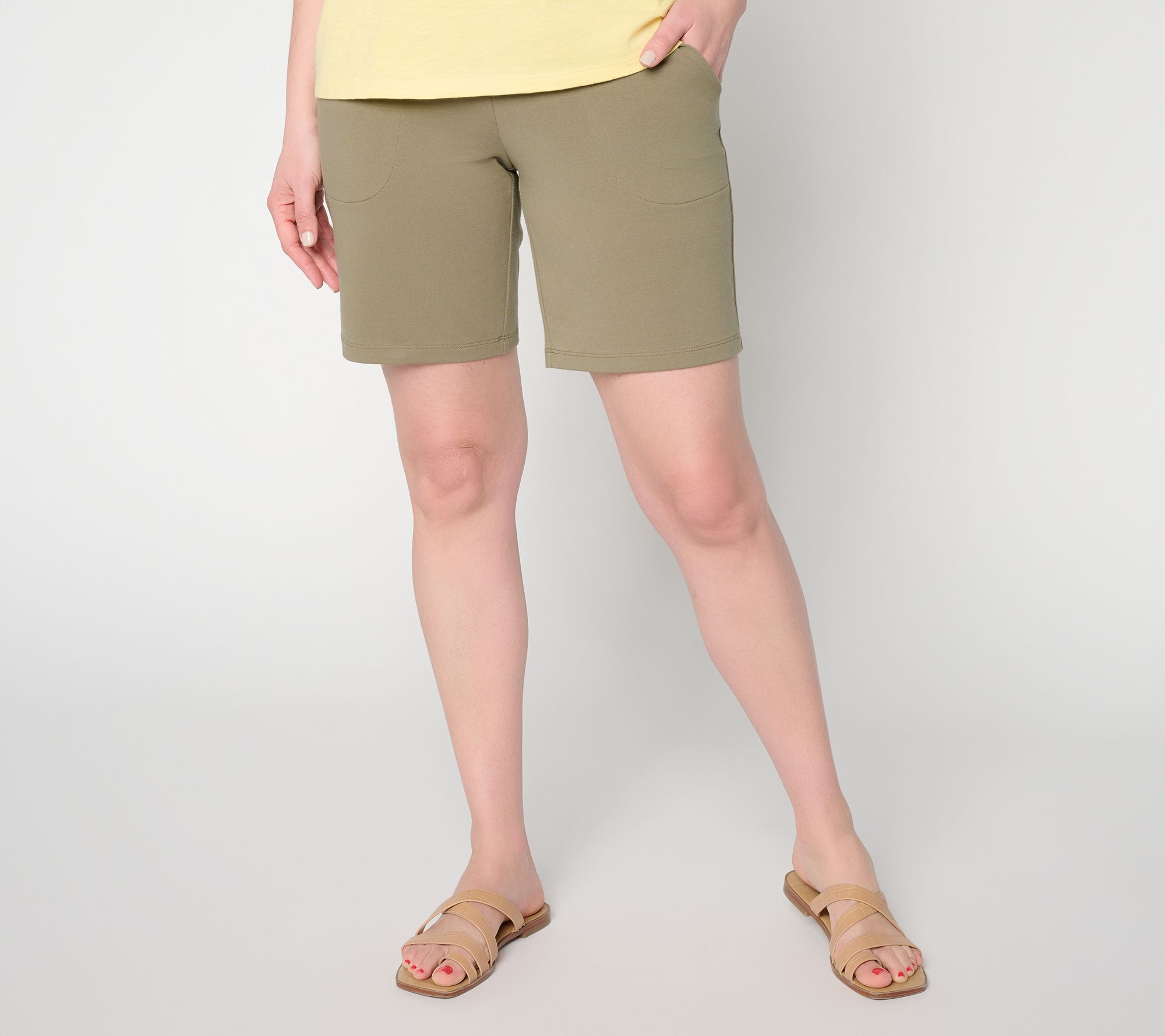 "As Is" Denim & Co. Pet Printed Any Day Duo Stretch Shorts