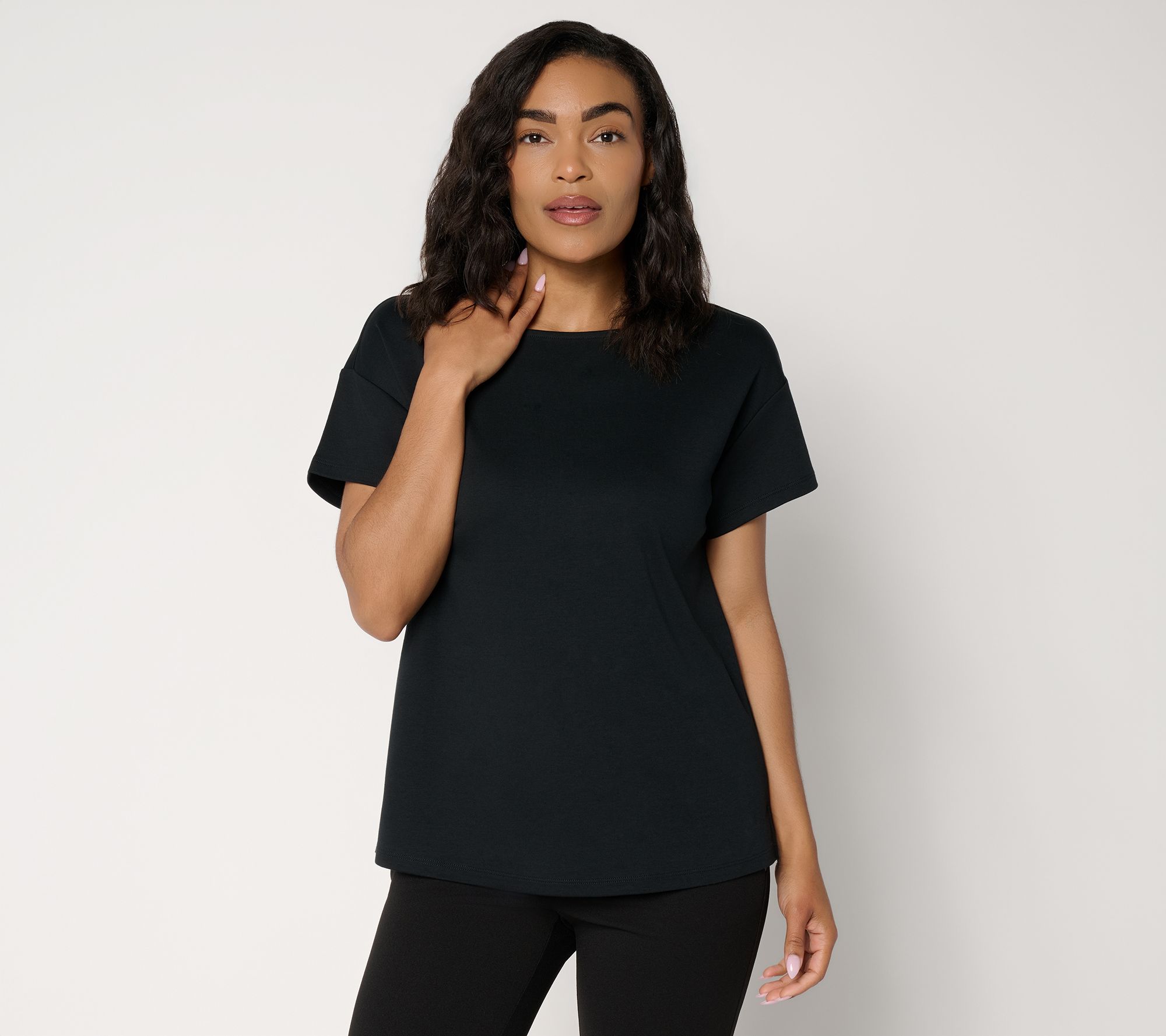 "As Is" BEAUTIFUL by Lawrence Zarian Pima Cotton Round Neck Top