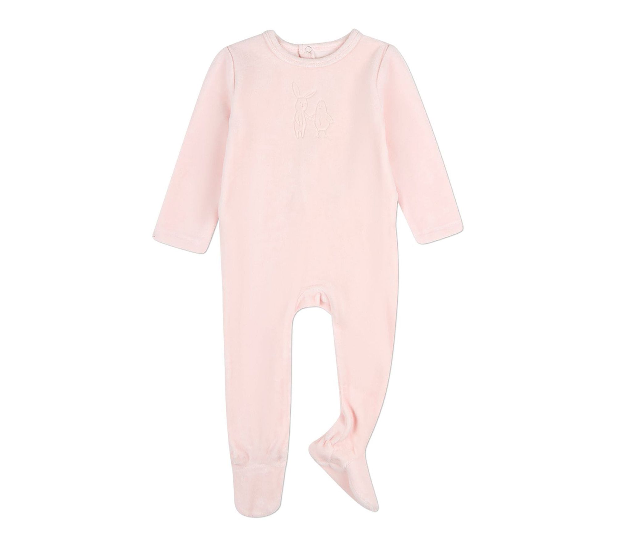 MiniMoi Bunny Meets Chic Velour Footie