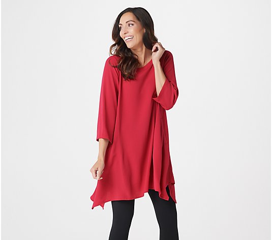 Linea by Louis Dell'Olio Regular Pebble Crepe Boatneck Tunic