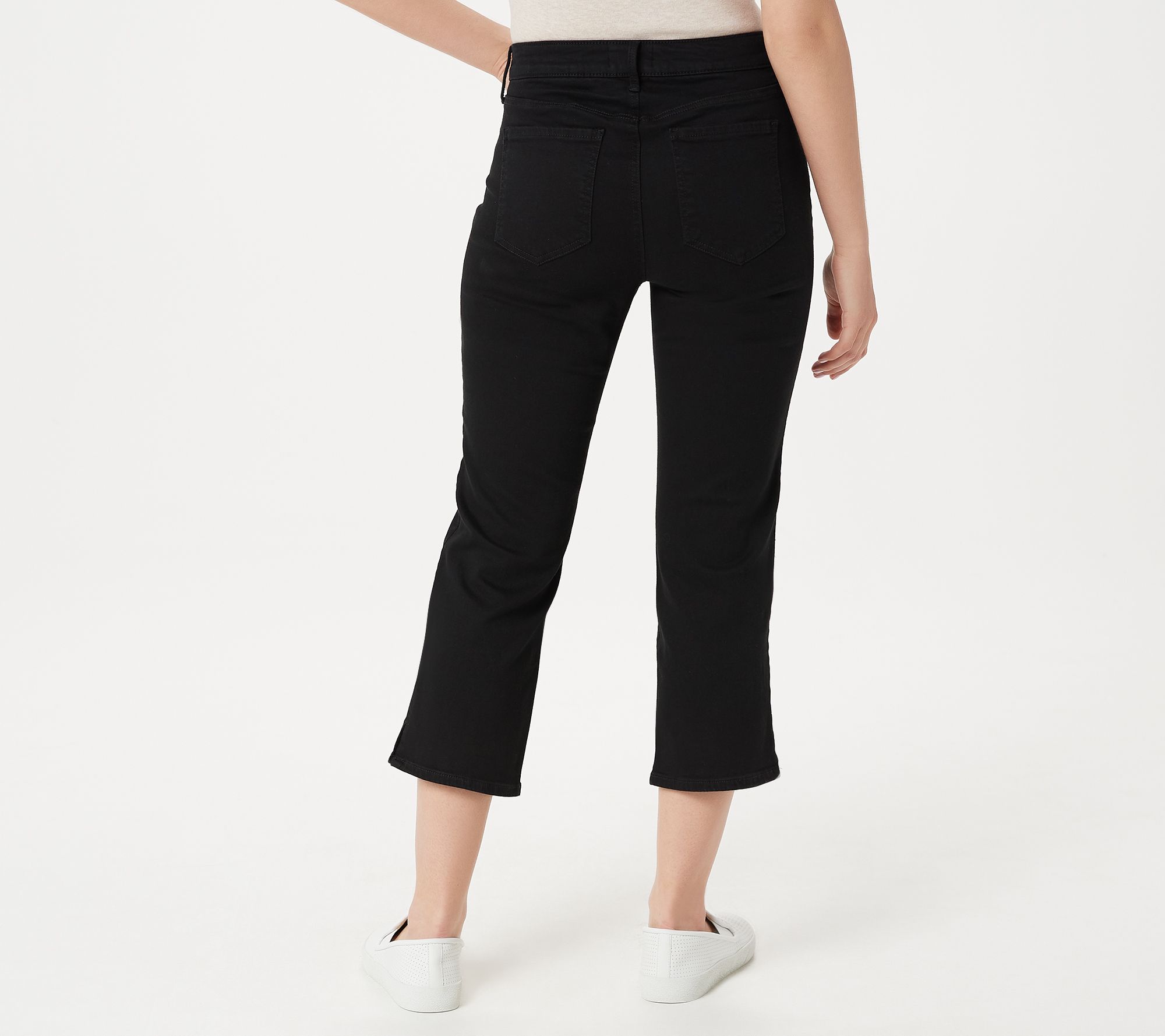 NYDJ Skinny Capri Jeans with Side Slits -Black - QVC.com