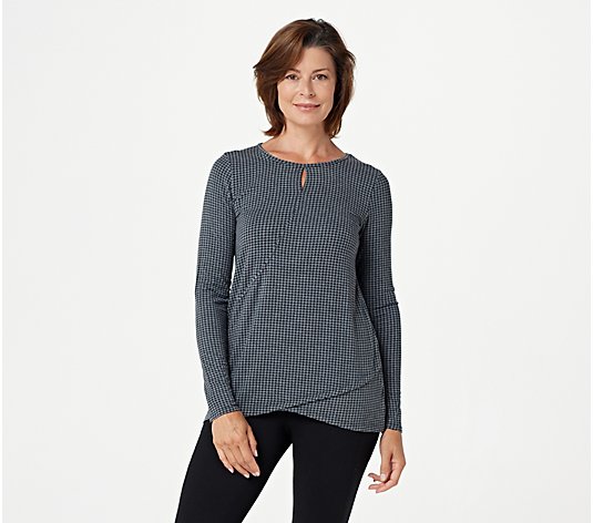 Cuddl Duds Softwear with Stretch Keyhole Front Crew Top