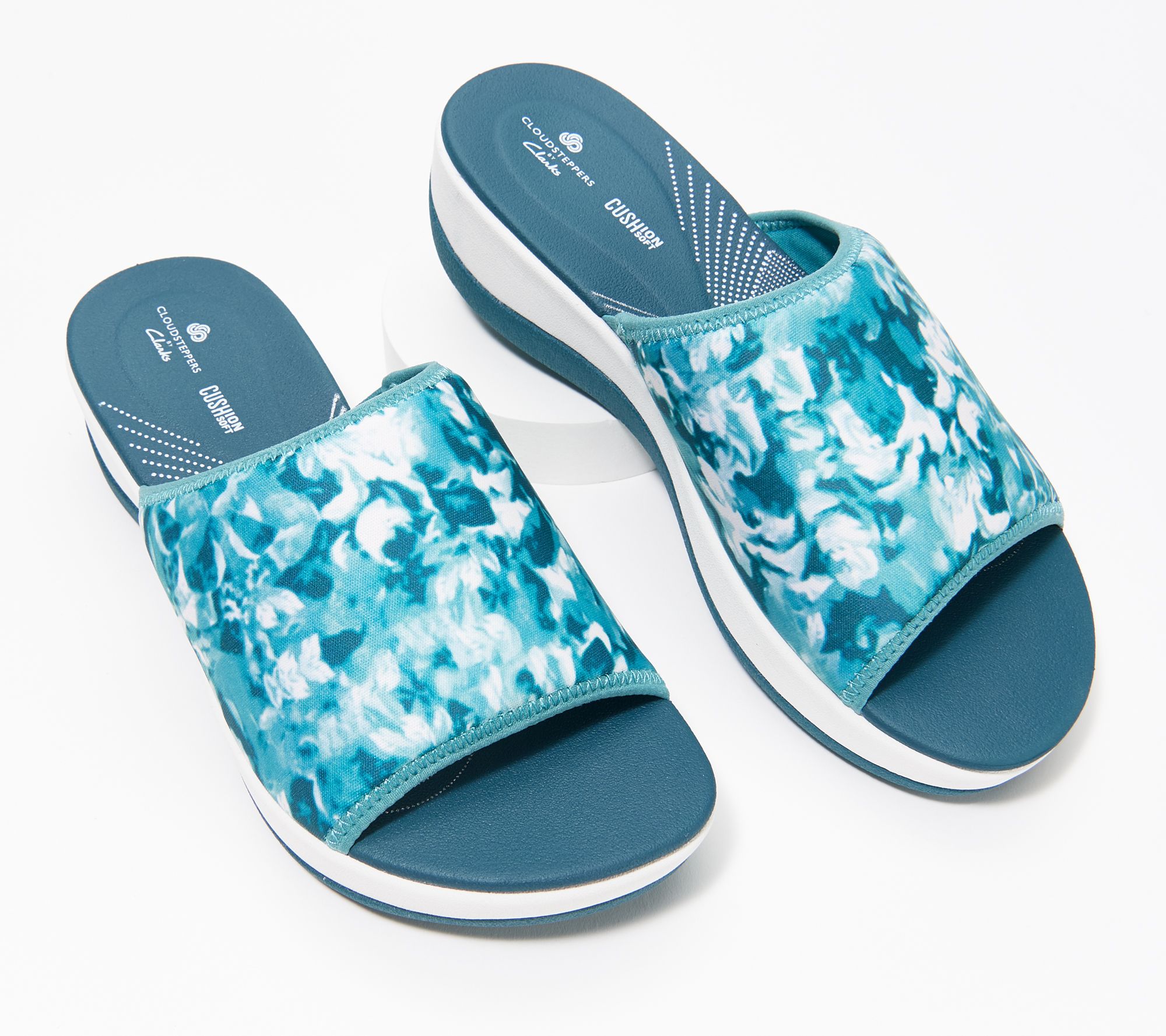 CLOUDSTEPPERS by Clarks Jersey Slide Sandals - Arla Nora - QVC.com