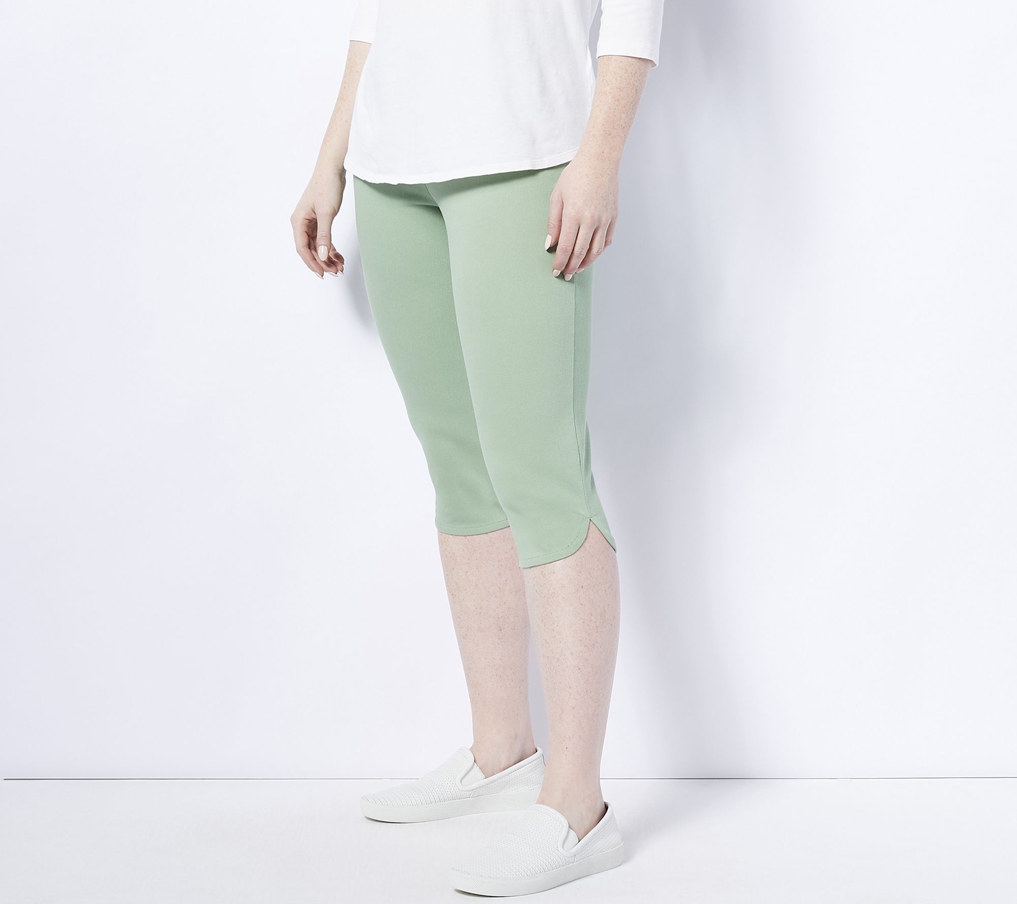 Women with Control Petite Prime Stretch Denim Pedal Pusher