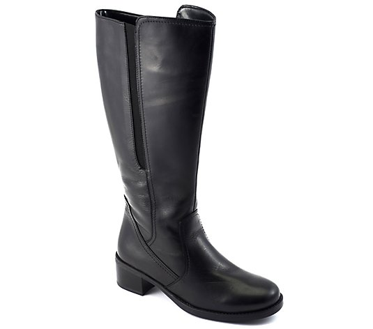 David Tate Leather Wide-Calf Boots - Veneto