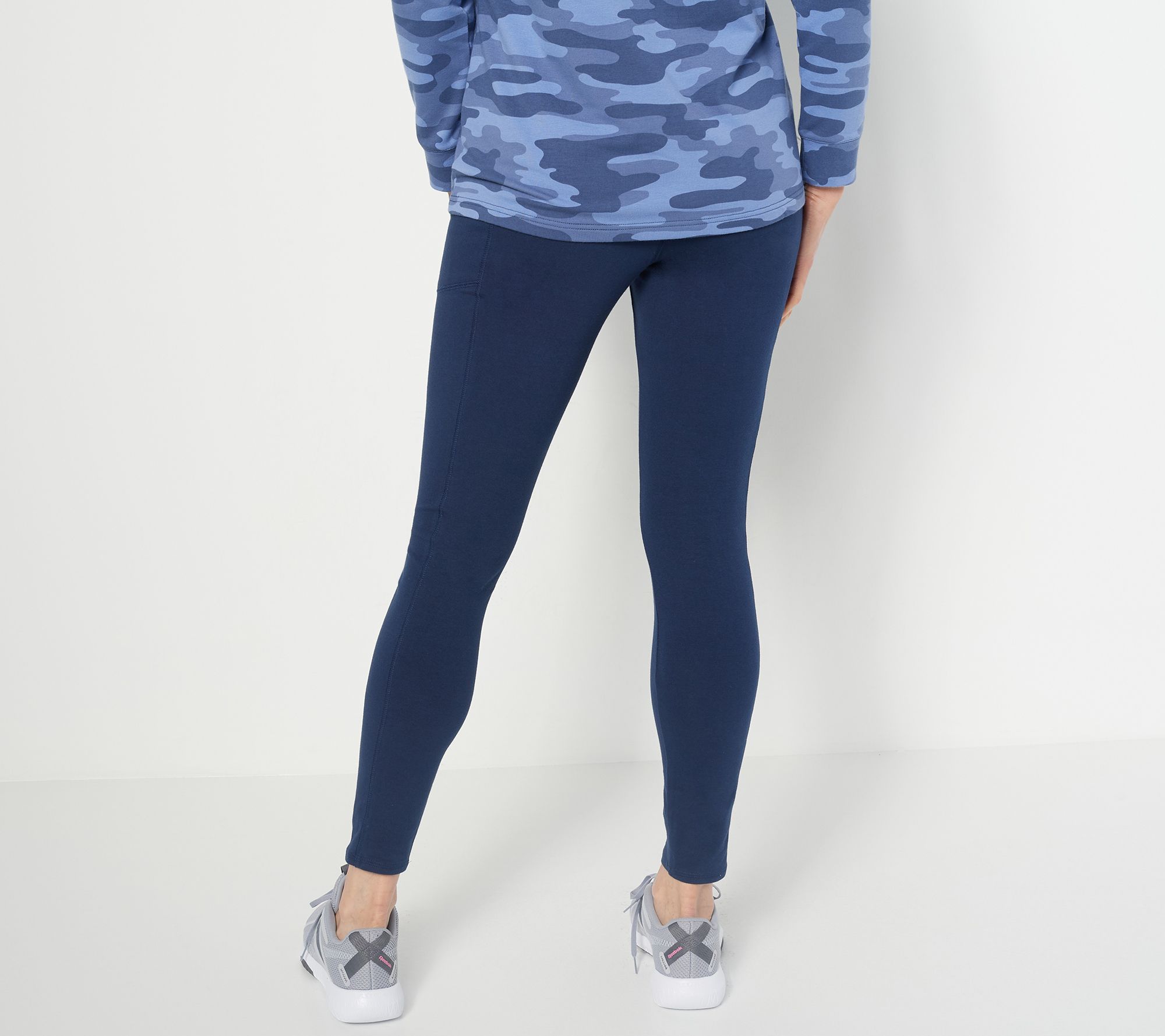 Denim&Co, Pants & Jumpsuits, Denim Co Petite Leggings Pm Active Duo  Stretch Printed Crop Gray A47335
