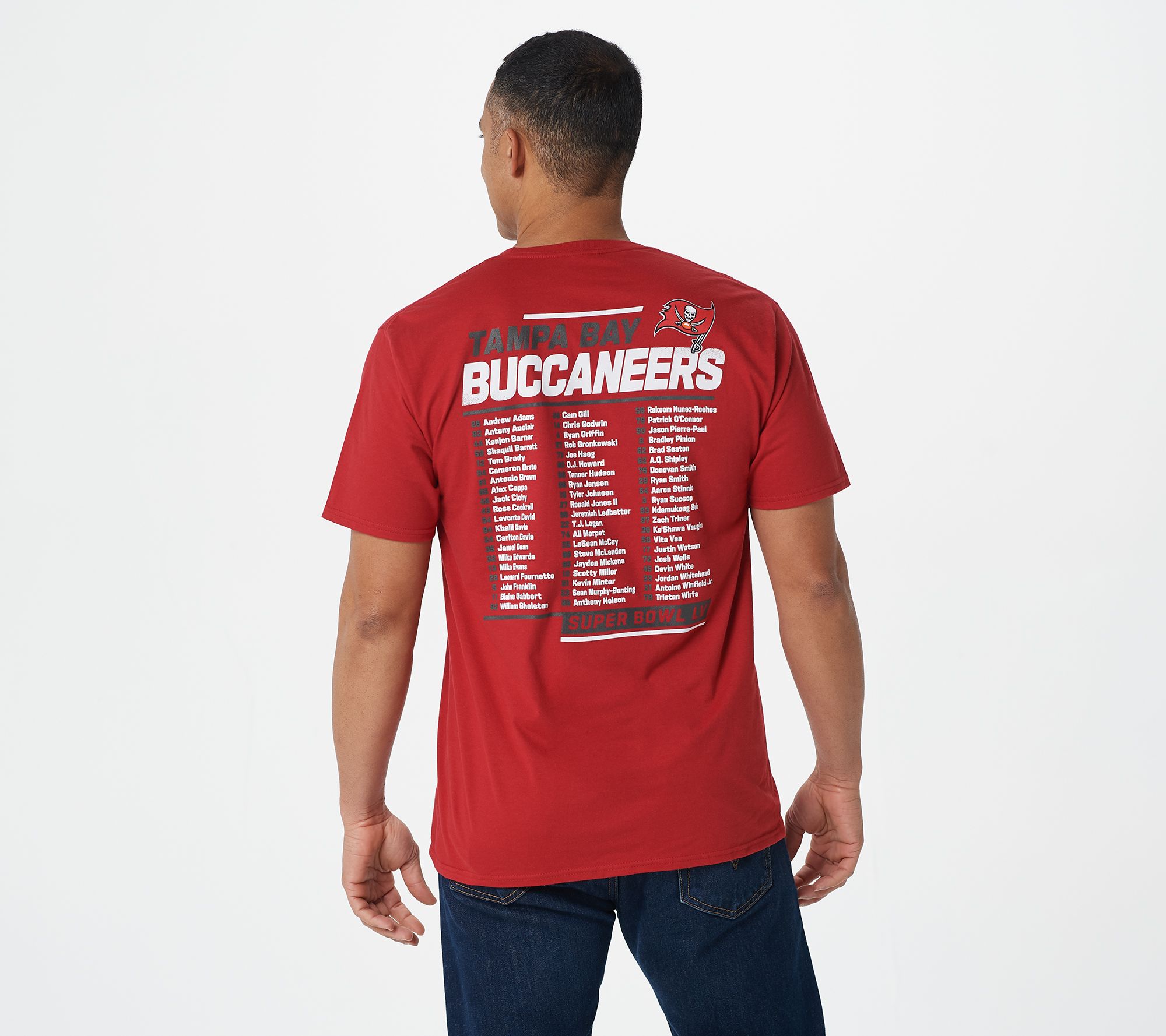 'As Is' NFL Super Bowl LV Bucs Men's Team Roster T-Shirt