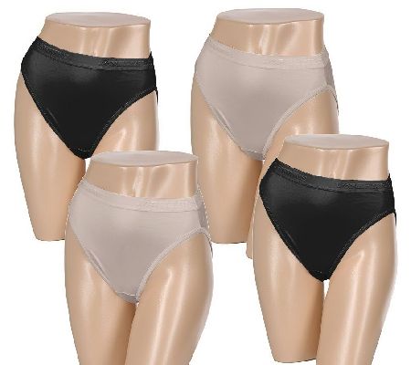 Breezies Set Of 4 Nylon Lycra High Cut Briefs With Ultimair