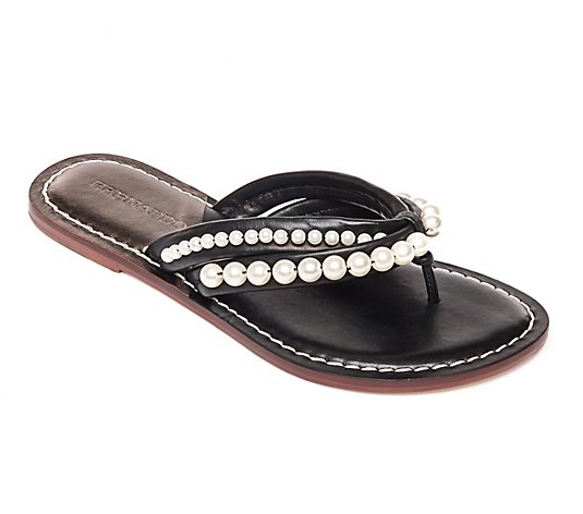 Bernardo Slip-On Leather Thong Sandals - MiamiPearl