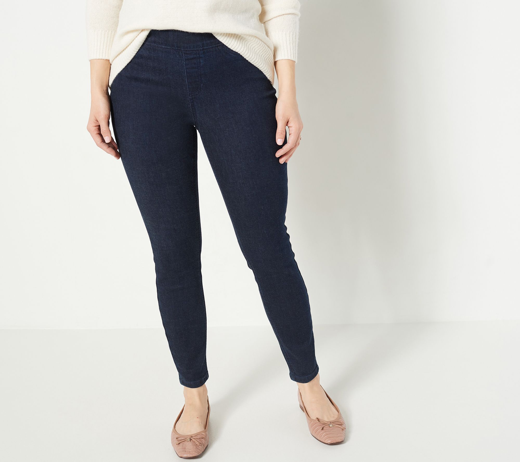 Denim & Co. Cozy Touch Denim Regular Pull-On Jeggings