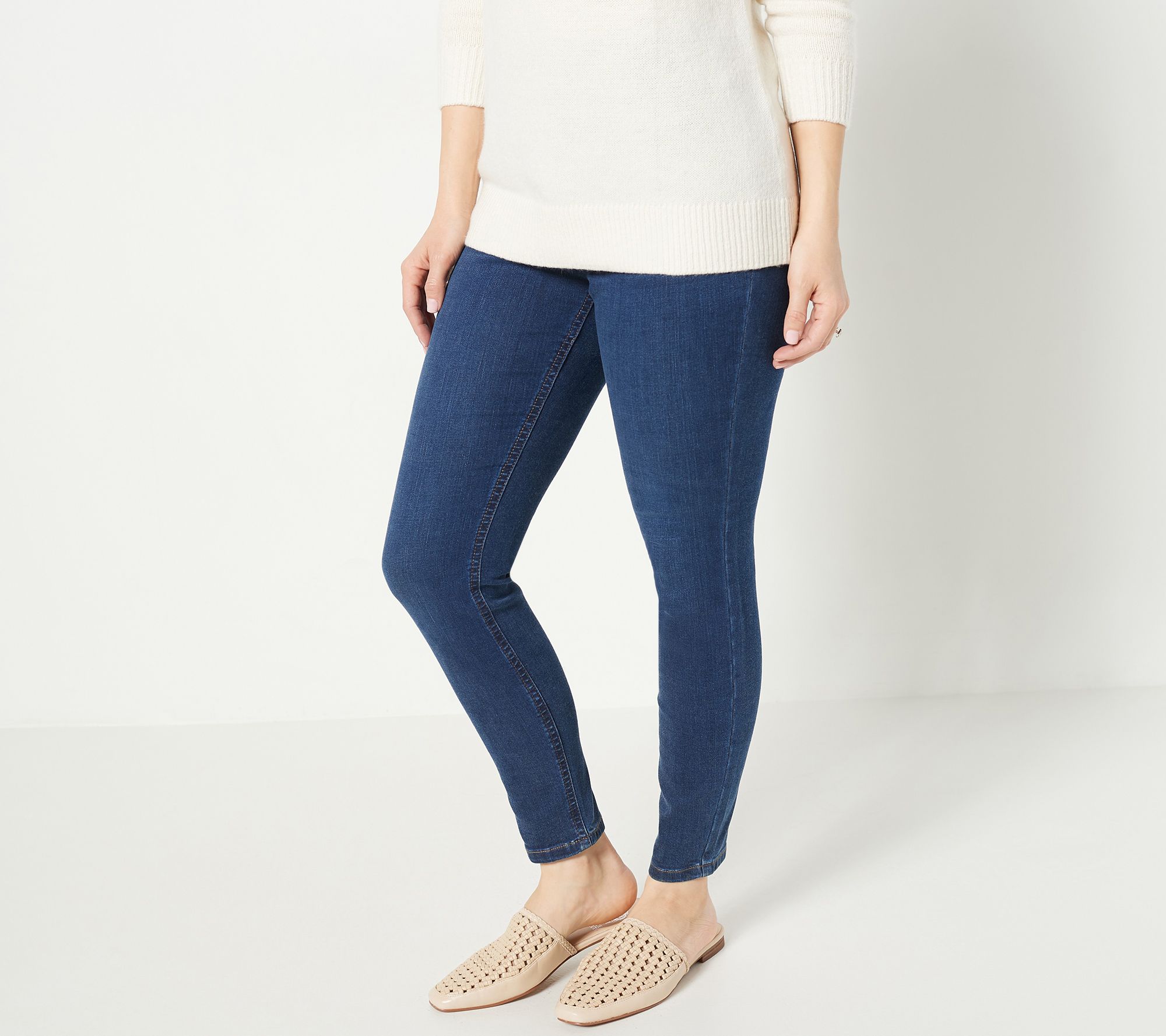 Denim & Co. Cozy Touch Denim Regular Pull-On Jeggings