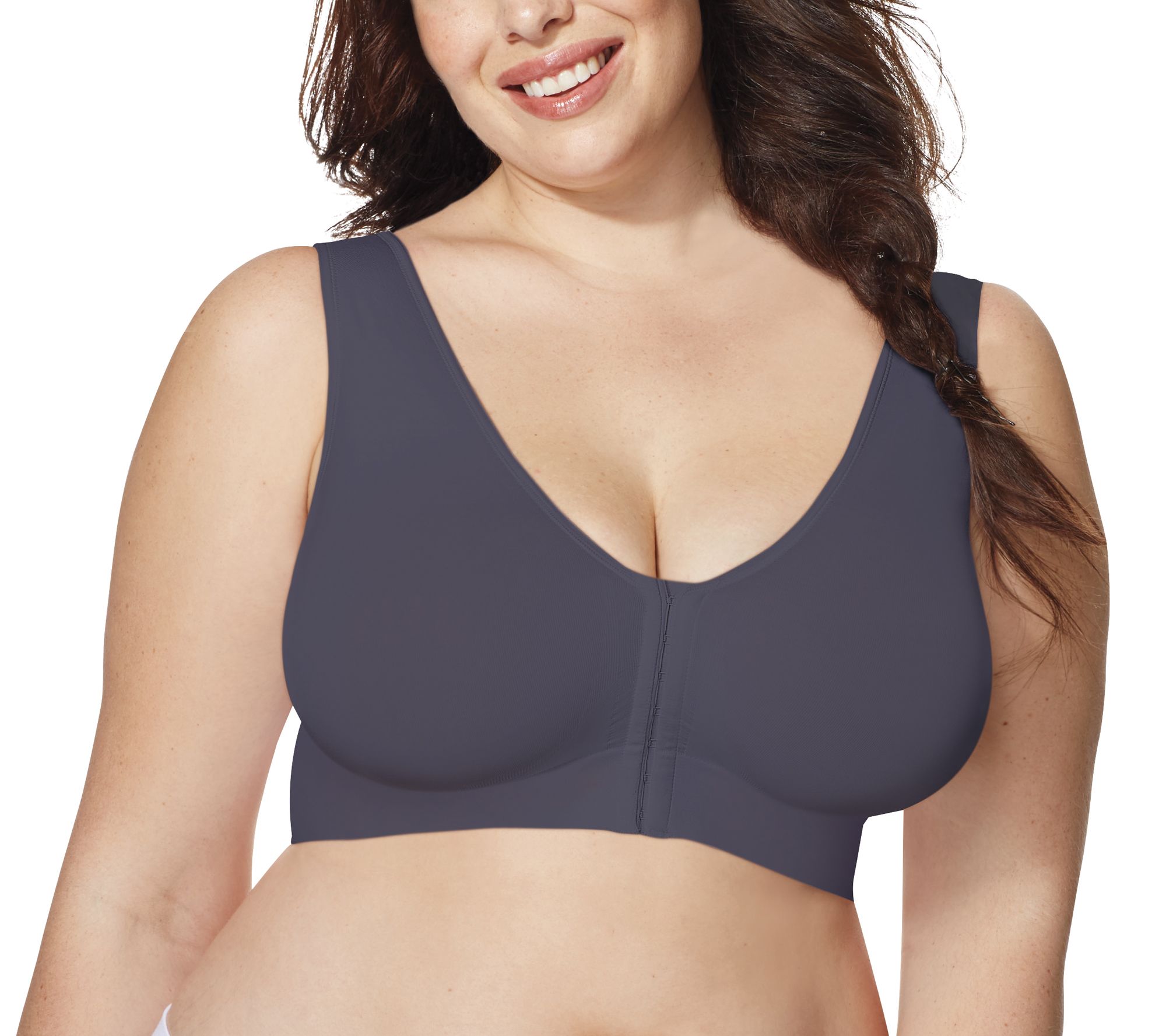 Just My Size Pure Comfort Front-Close Wirefree Bra : : Clothing,  Shoes & Accessories
